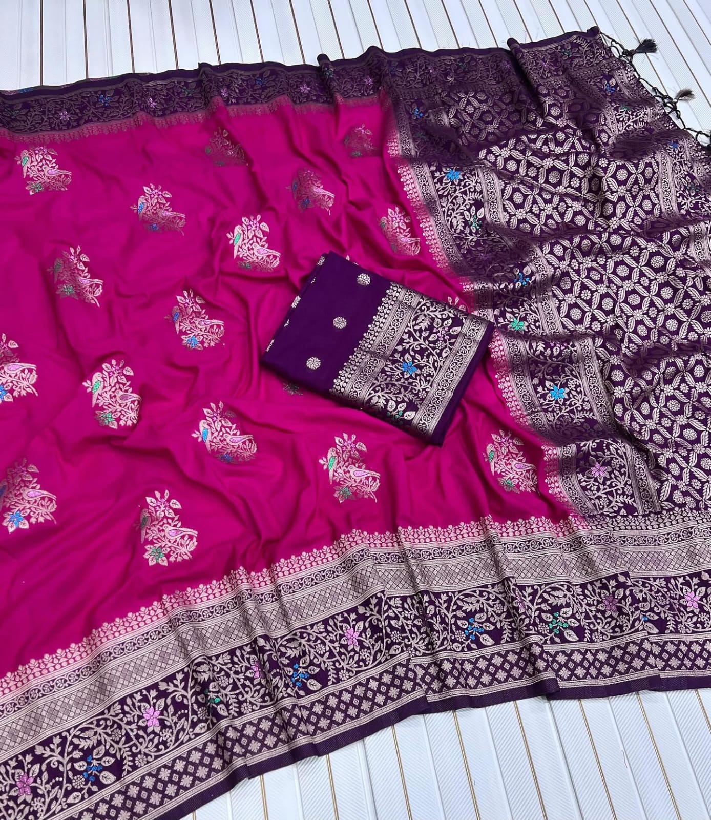 Zari work Georgette Saree - Image 9