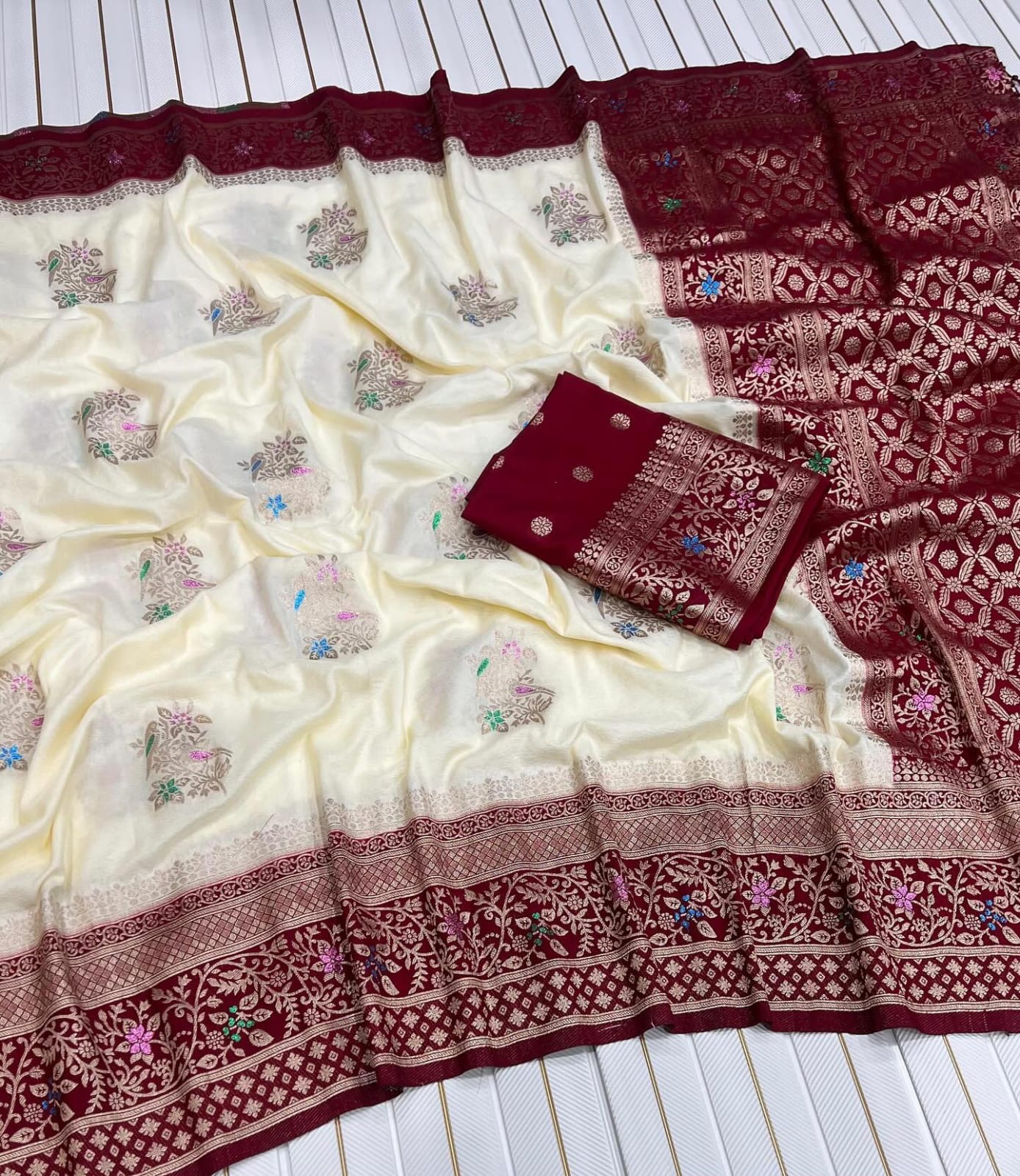 Zari work Georgette Saree - Image 8