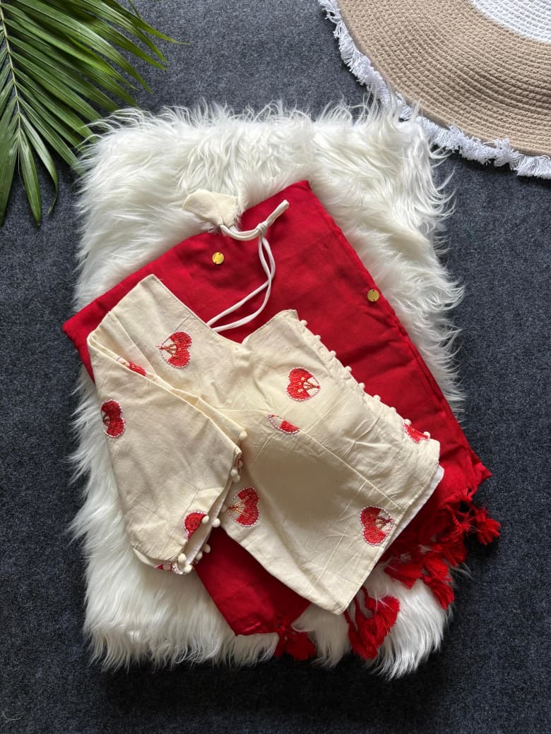 Soft khadi cotton celebrity inspired saree - Image 6