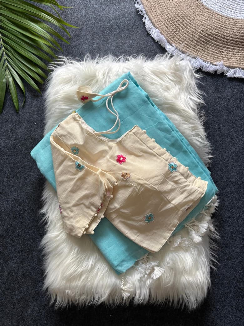 Soft khadi cotton celebrity inspired saree - Image 3