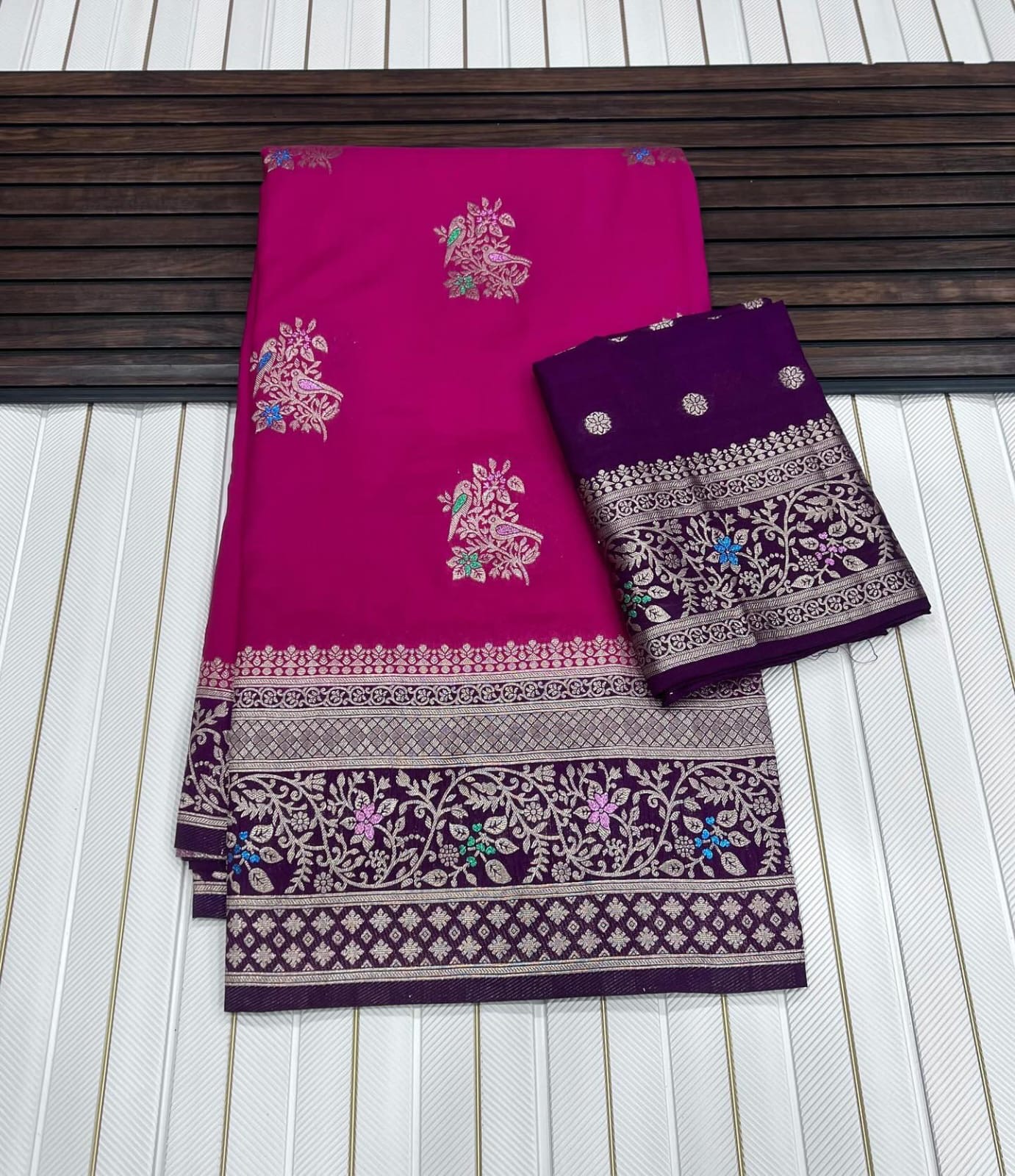 Zari work Georgette Saree - Image 6