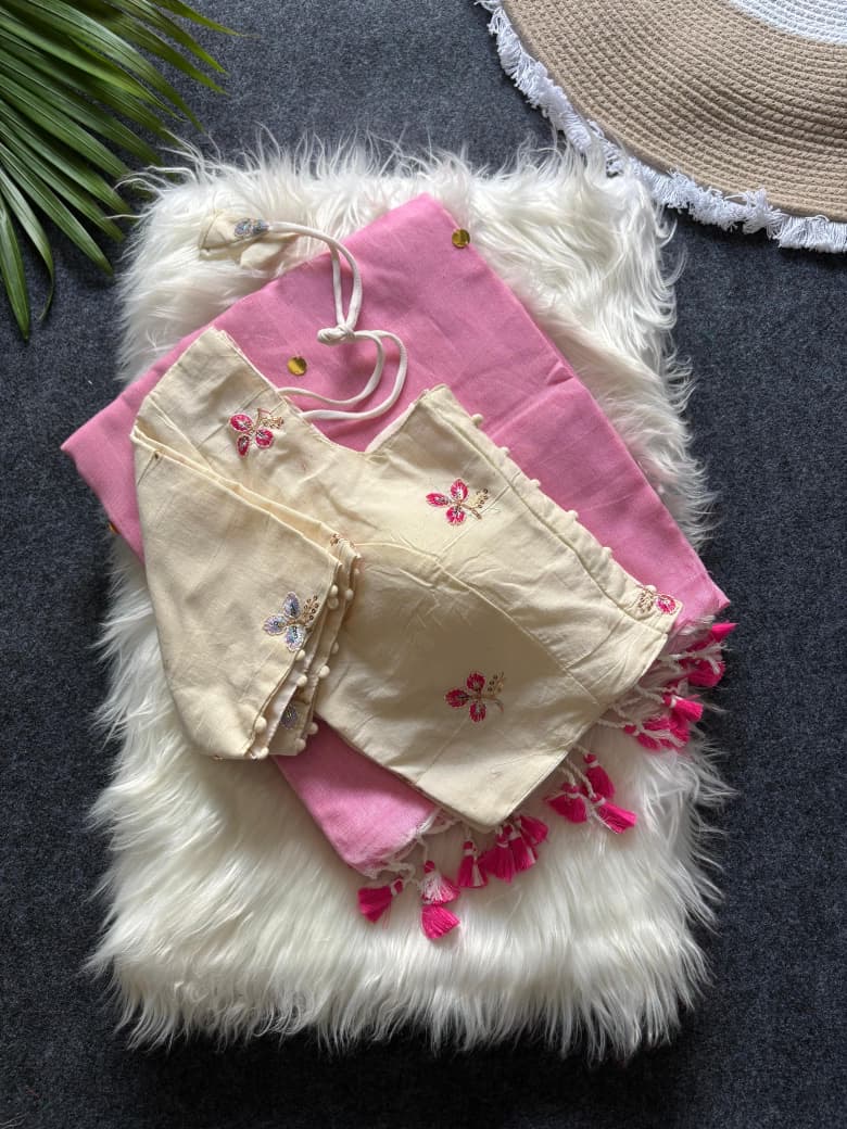 Soft khadi cotton celebrity inspired saree - Image 7