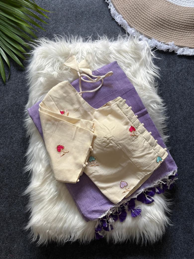 Soft khadi cotton celebrity inspired saree - Image 2