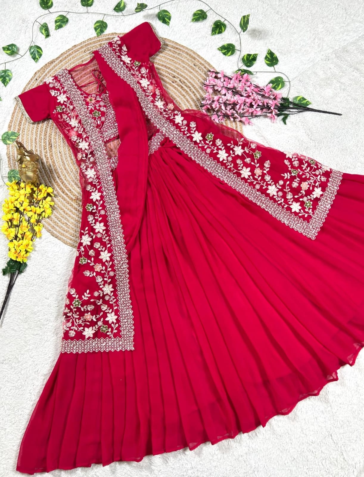 Oranjaa-Pinka Half Saree with Coat - Image 7