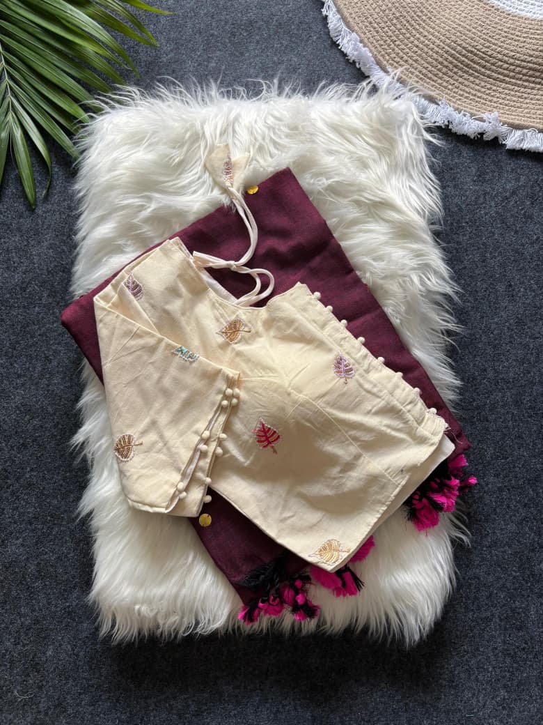 Soft khadi cotton celebrity inspired saree - Image 4