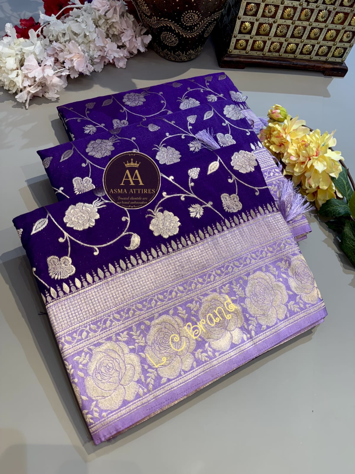 Soft banaras georget saree - Image 3