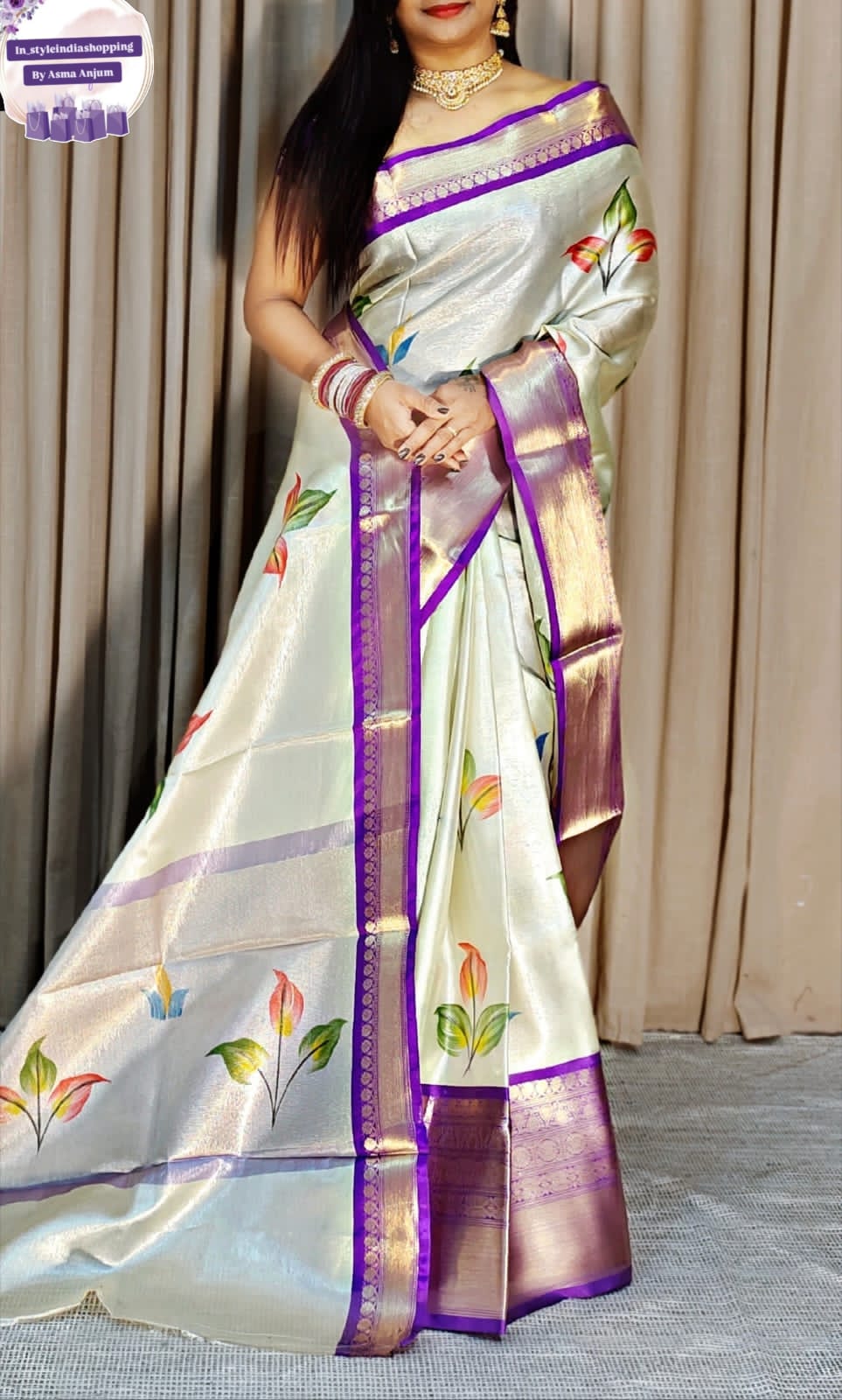 Beautiful and premium SOFT TISSUE saree - Image 3