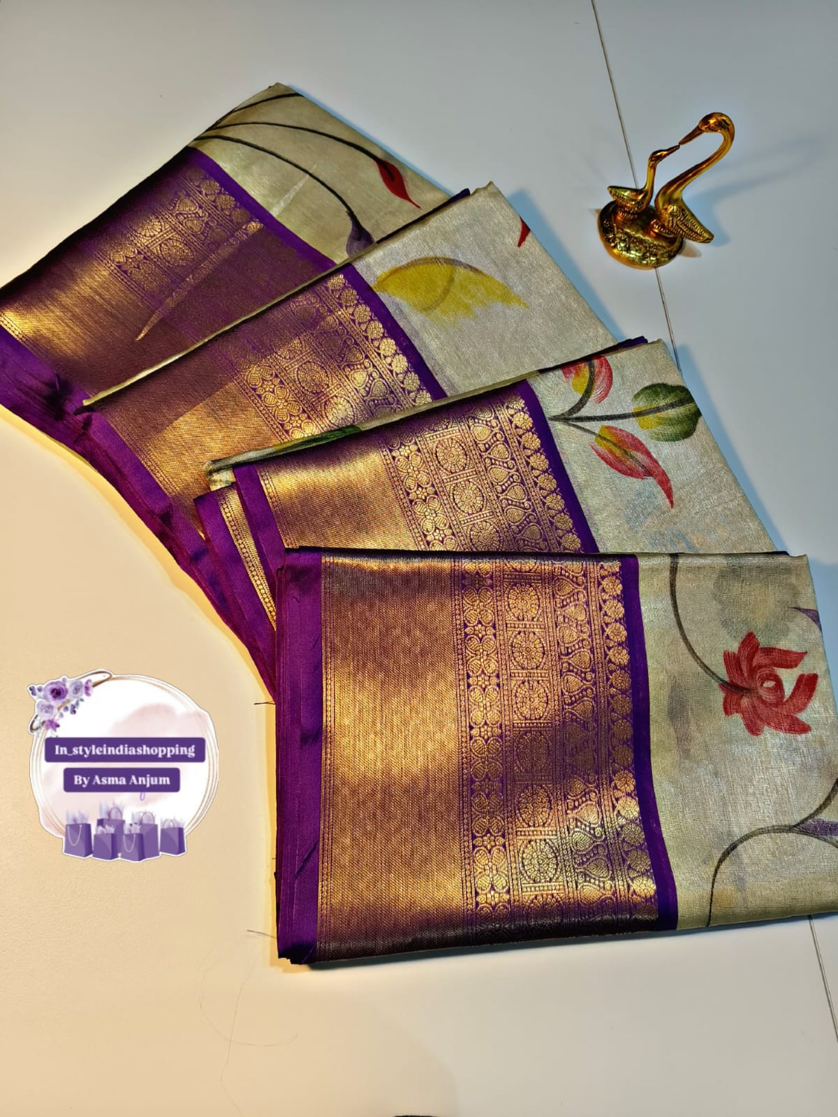 Beautiful and premium SOFT TISSUE saree - Image 4