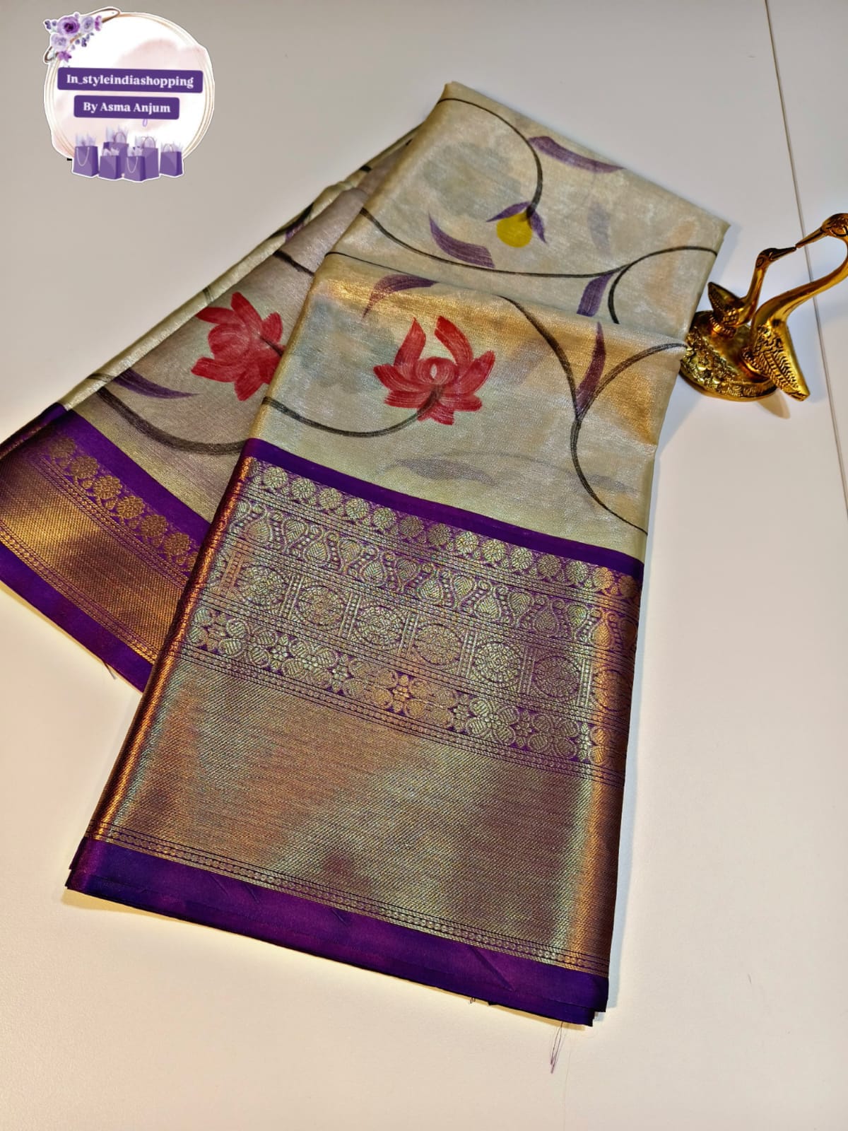 Beautiful and premium SOFT TISSUE saree - Image 6
