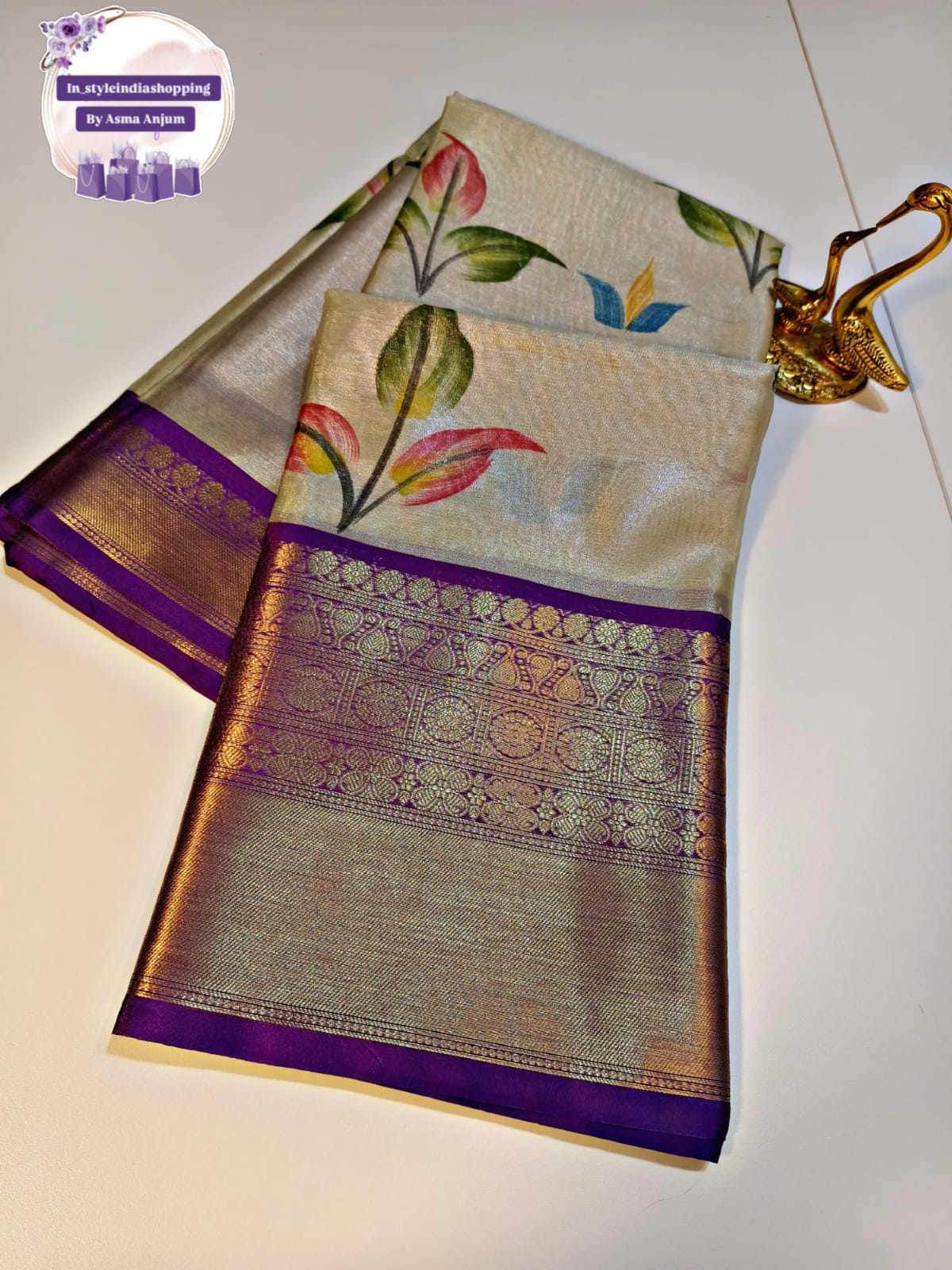 Beautiful and premium SOFT TISSUE saree - Image 5