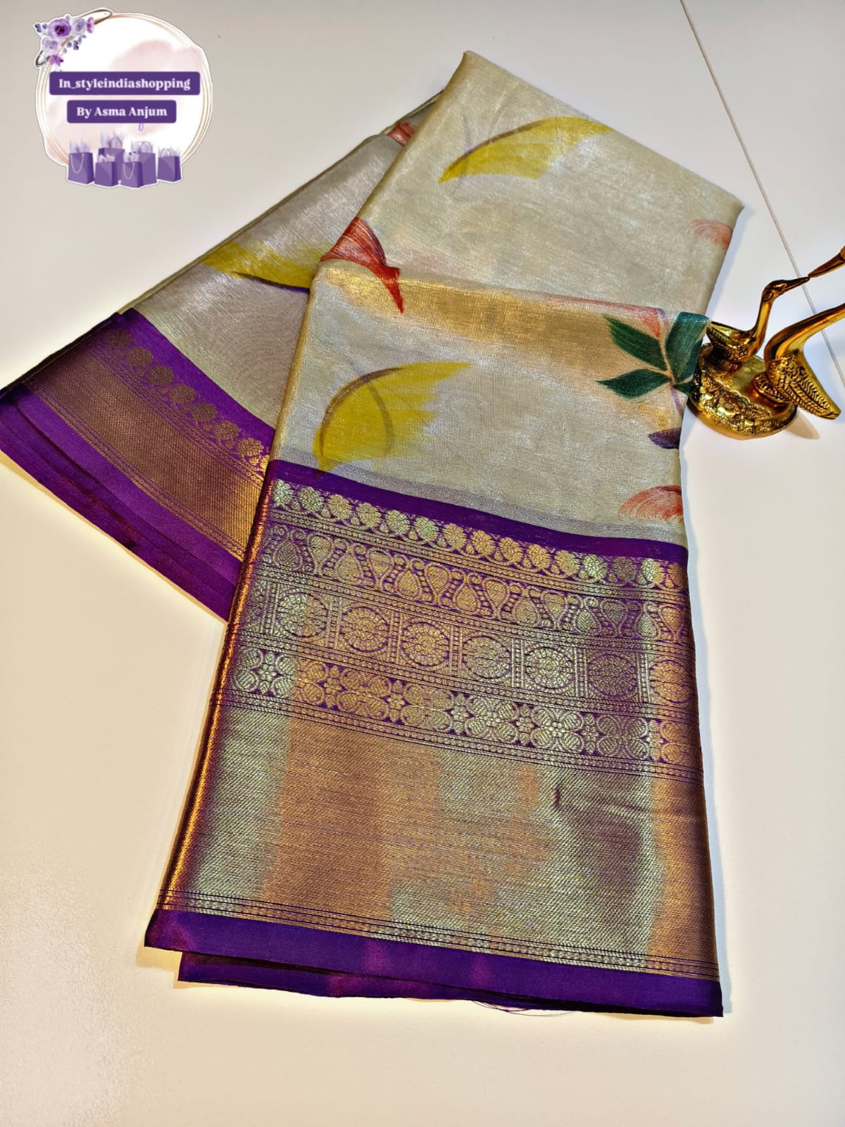 Beautiful and premium SOFT TISSUE saree - Image 8