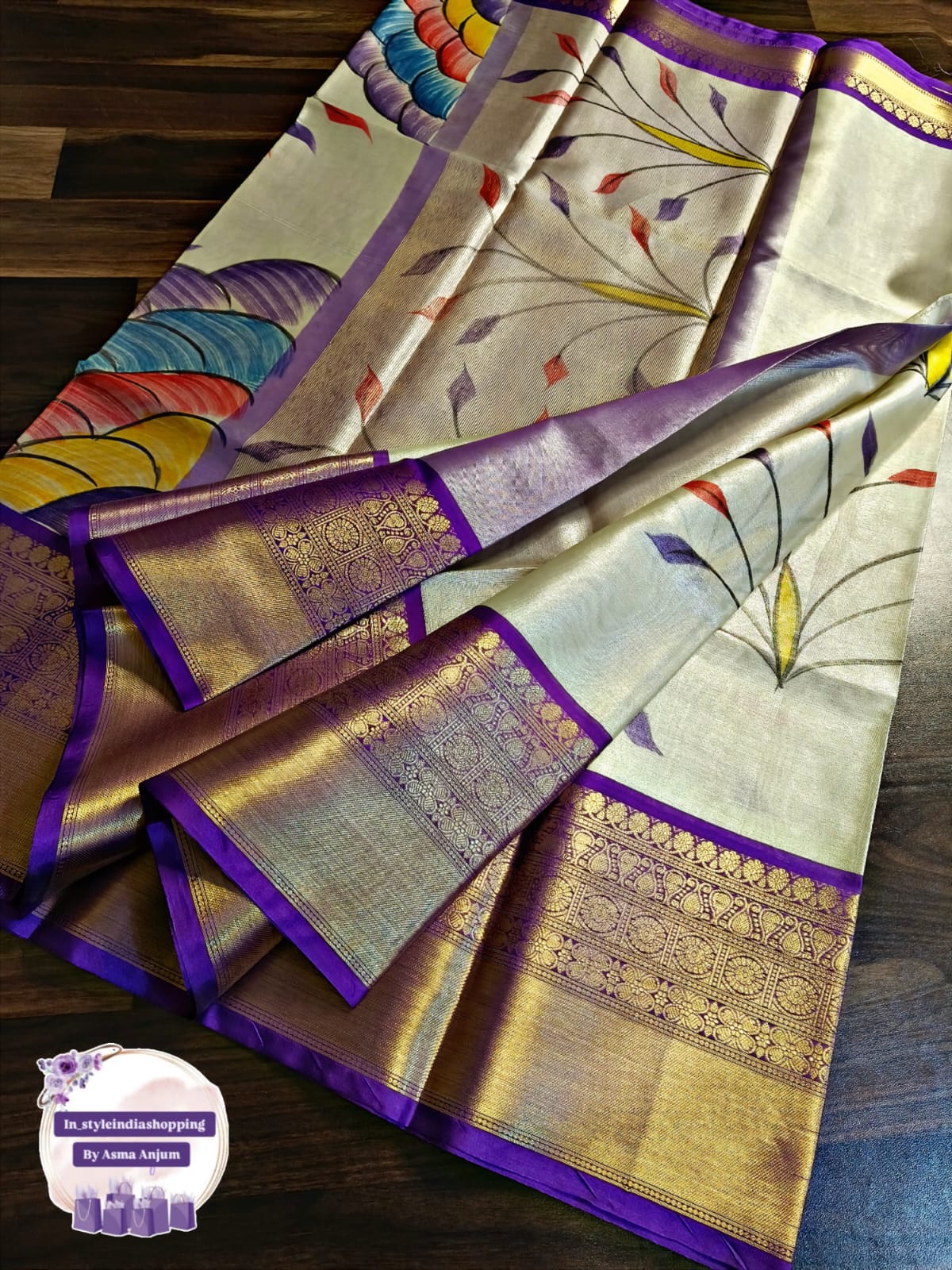 Beautiful and premium SOFT TISSUE saree - Image 9