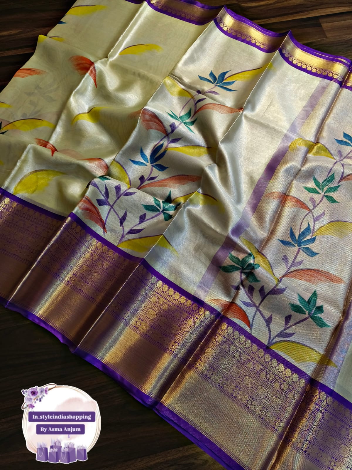 Beautiful and premium SOFT TISSUE saree - Image 10