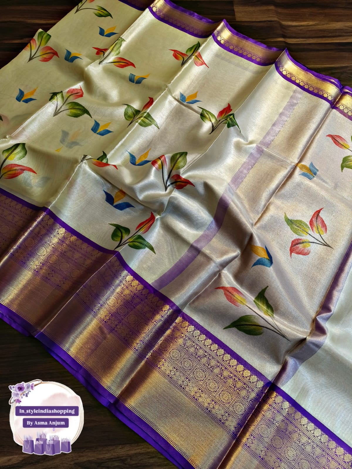 Beautiful and premium SOFT TISSUE saree - Image 11