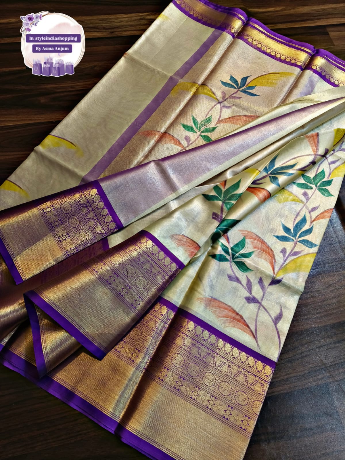 Beautiful and premium SOFT TISSUE saree - Image 15