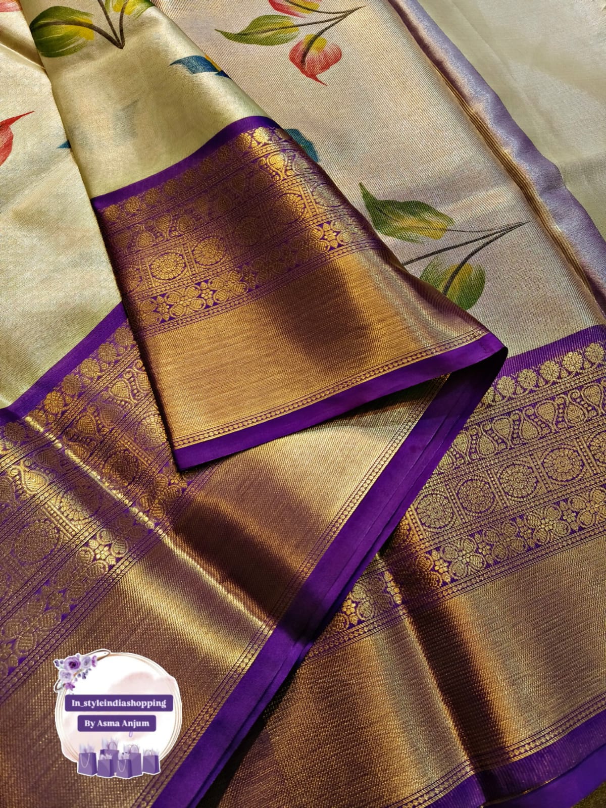 Beautiful and premium SOFT TISSUE saree - Image 12