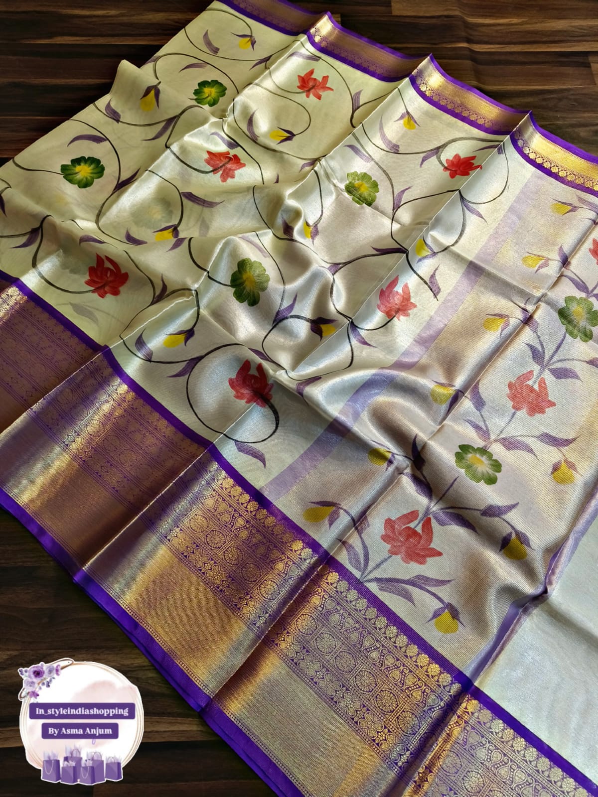 Beautiful and premium SOFT TISSUE saree - Image 13