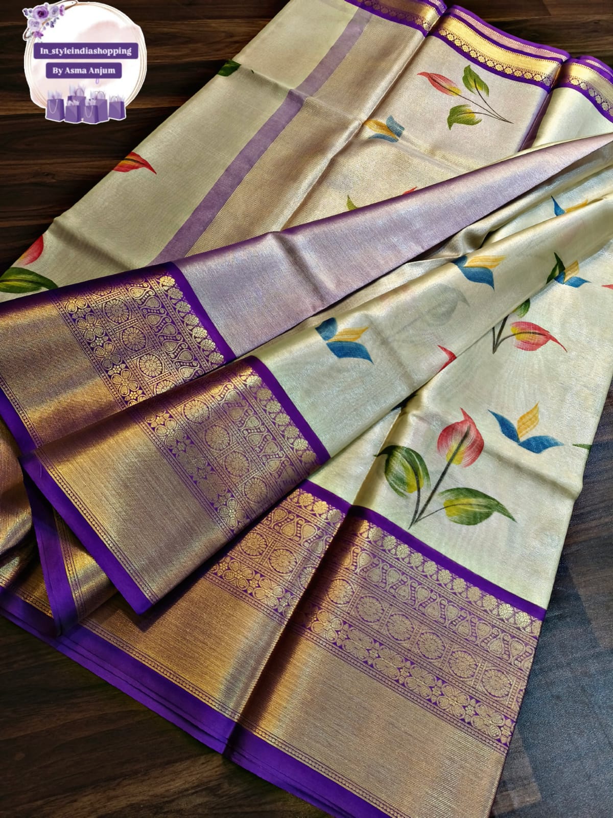 Beautiful and premium SOFT TISSUE saree - Image 14