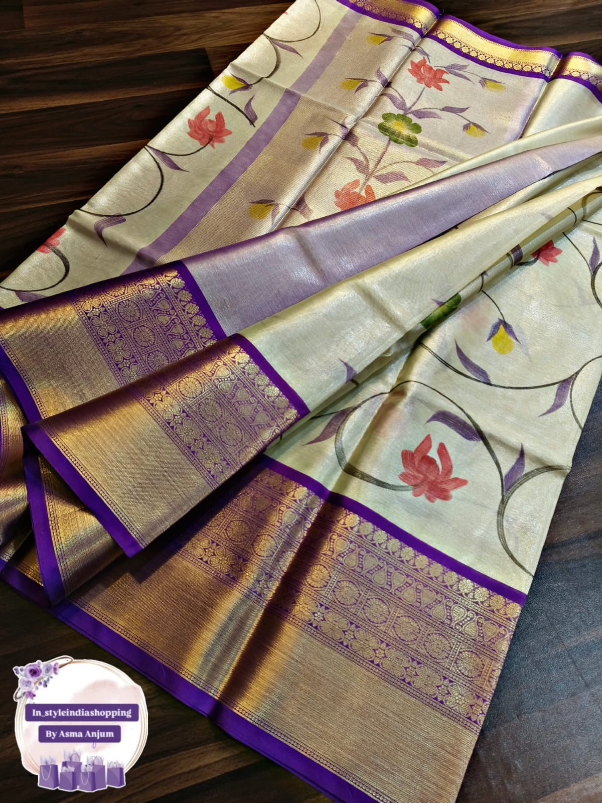 Beautiful and premium SOFT TISSUE saree - Image 16