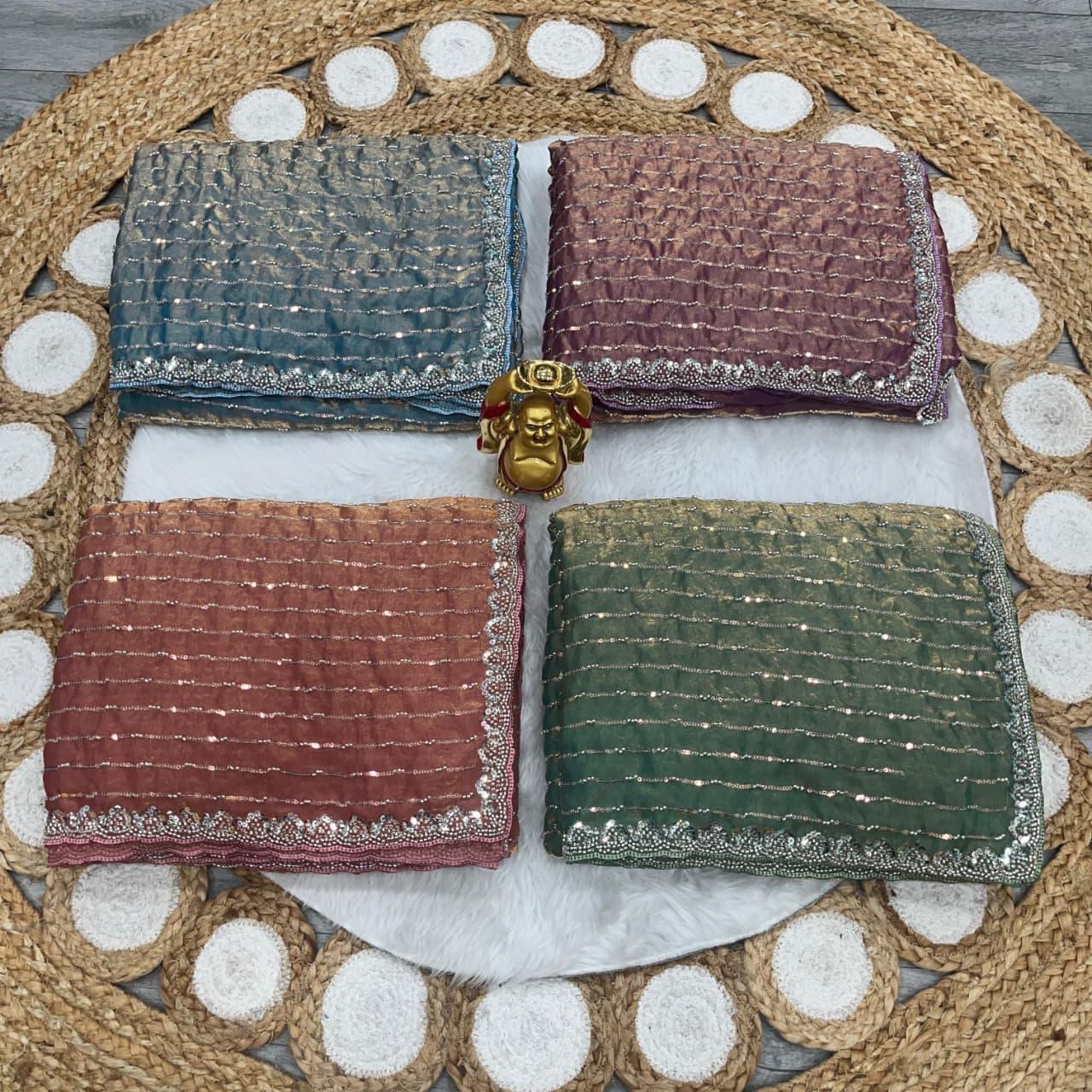 Space silk hand work saree - Image 6