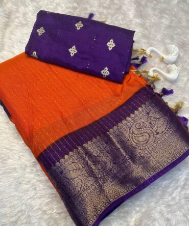 Heavy riko zari saree with zari weave stripes
