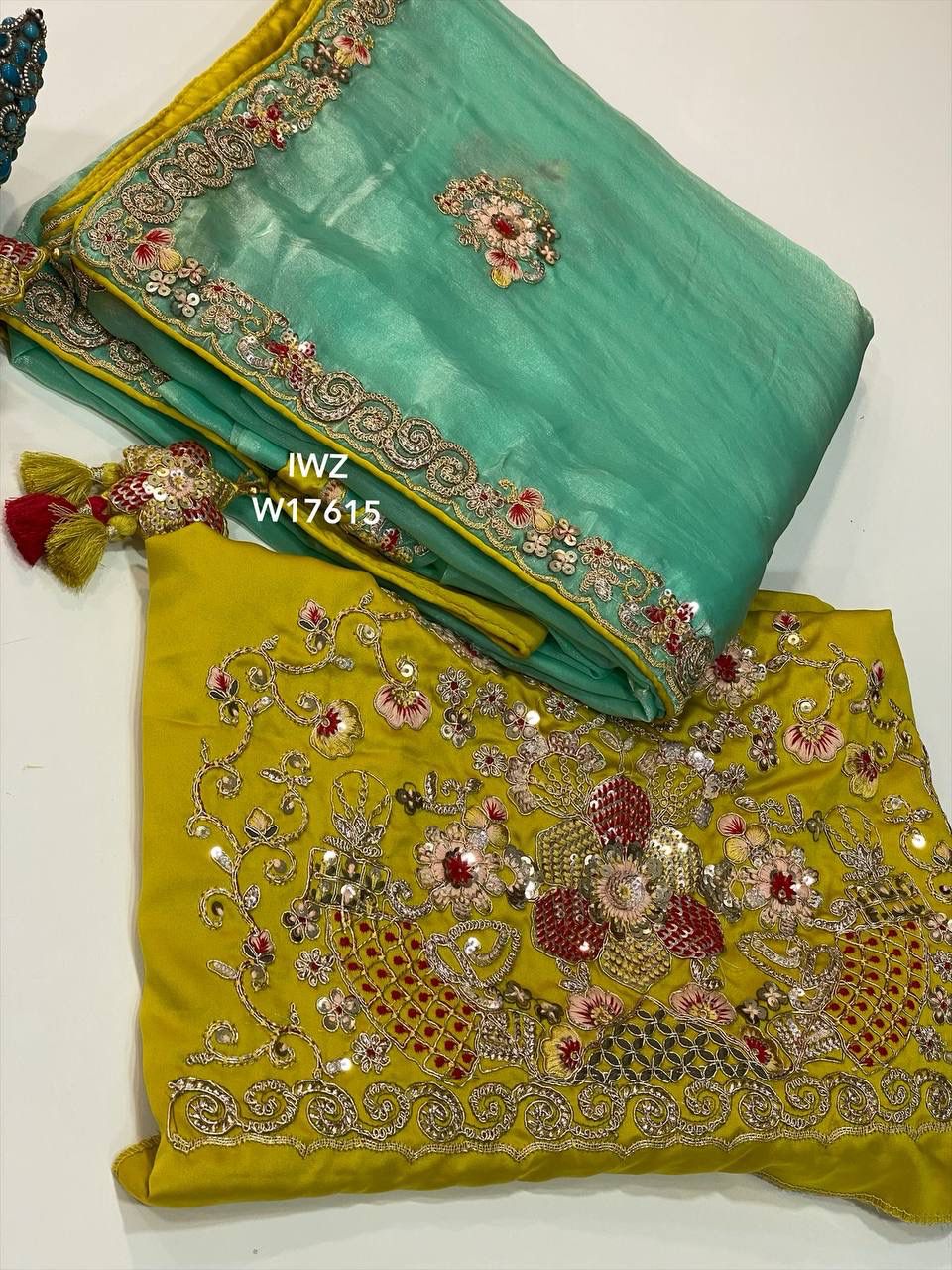 Fancy party wear sarees - Image 3
