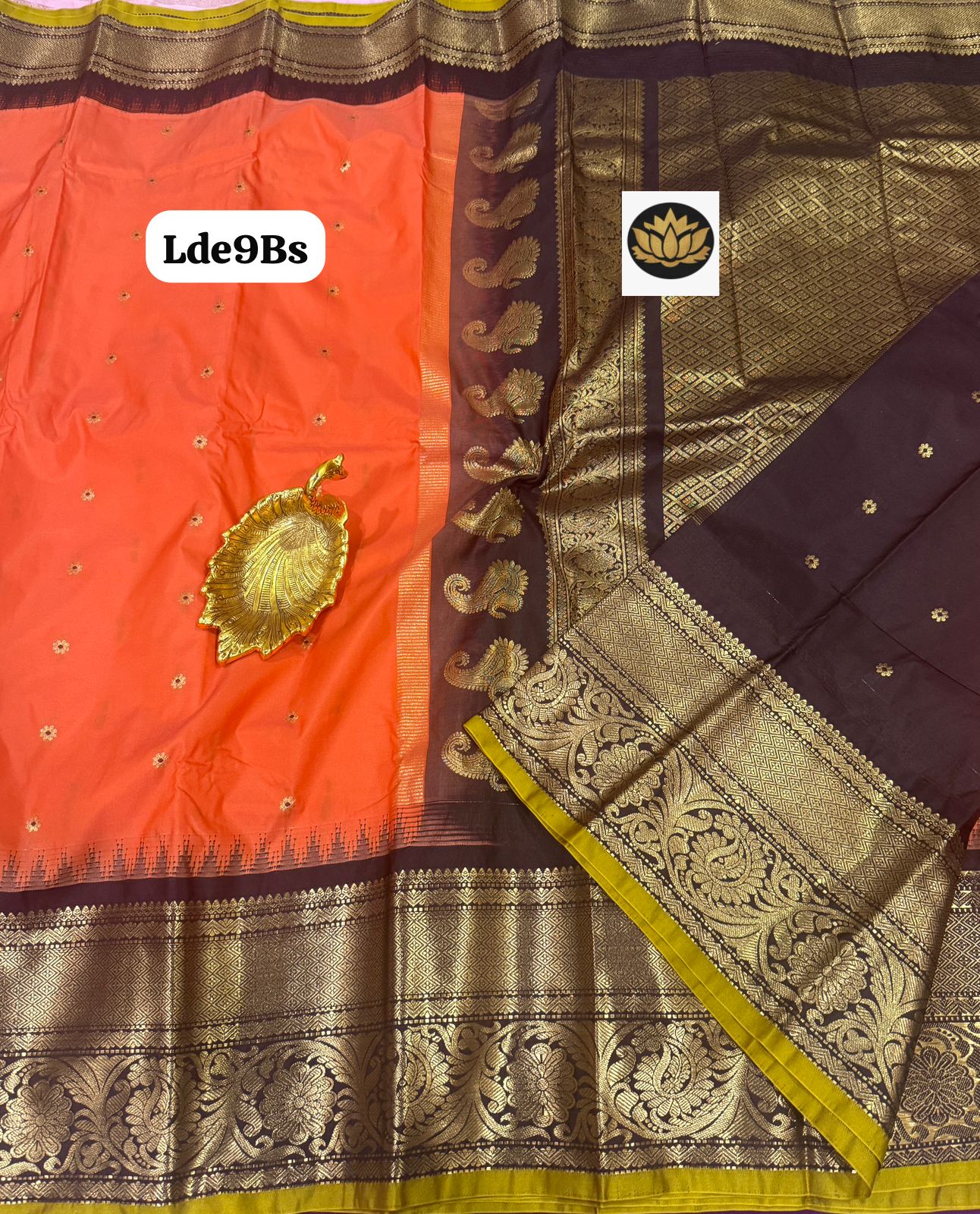 Traditional Gadwal vintage kanchi bigborder semi pattu - Image 3