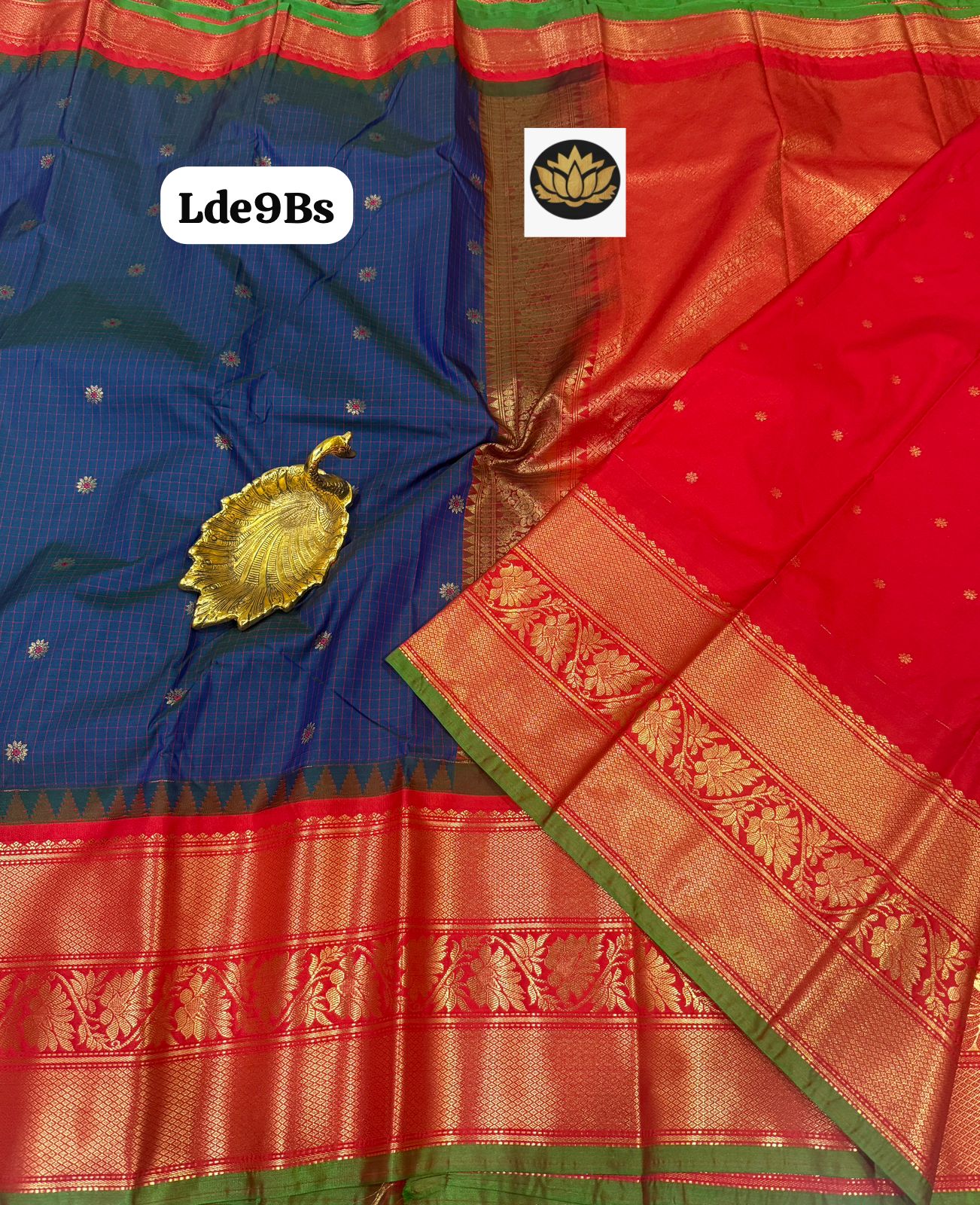 Traditional Gadwal vintage kanchi bigborder semi pattu - Image 4