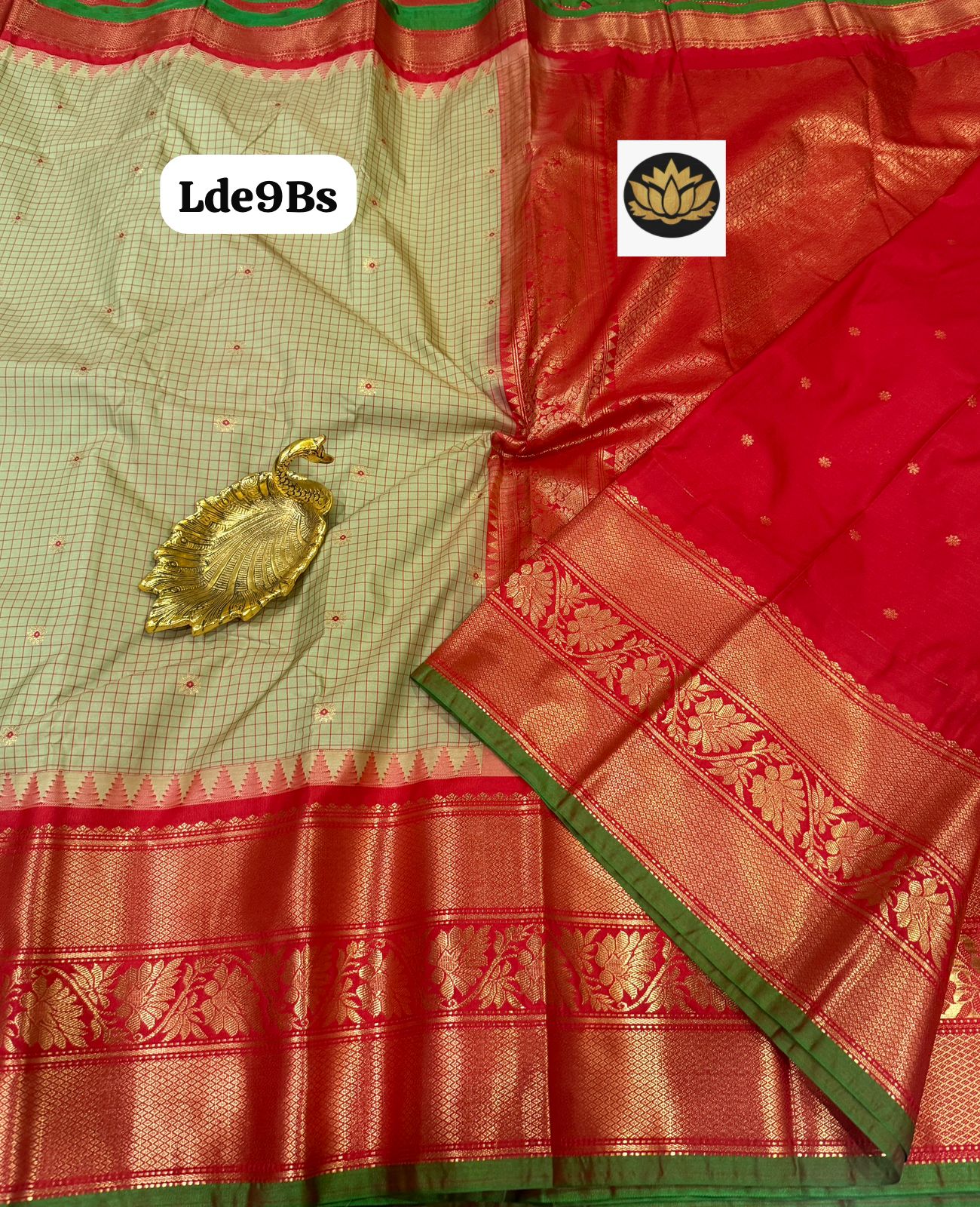 Traditional Gadwal vintage kanchi bigborder semi pattu - Image 12