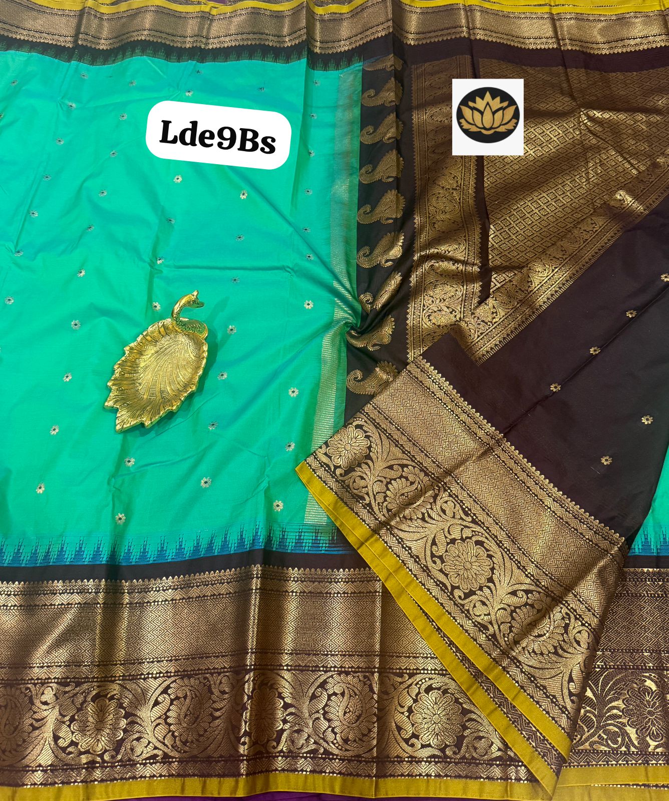 Traditional Gadwal vintage kanchi bigborder semi pattu - Image 17