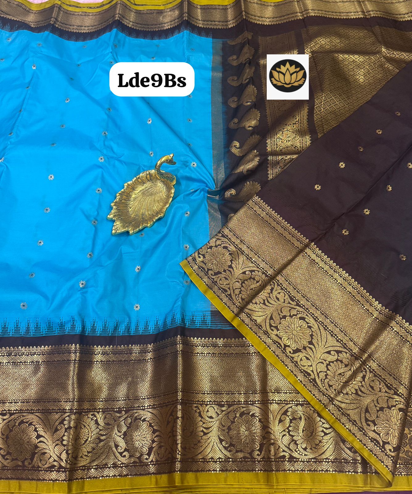 Traditional Gadwal vintage kanchi bigborder semi pattu - Image 7