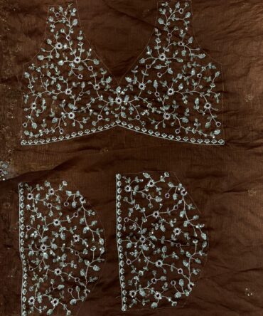 Sequins work embroidered saree