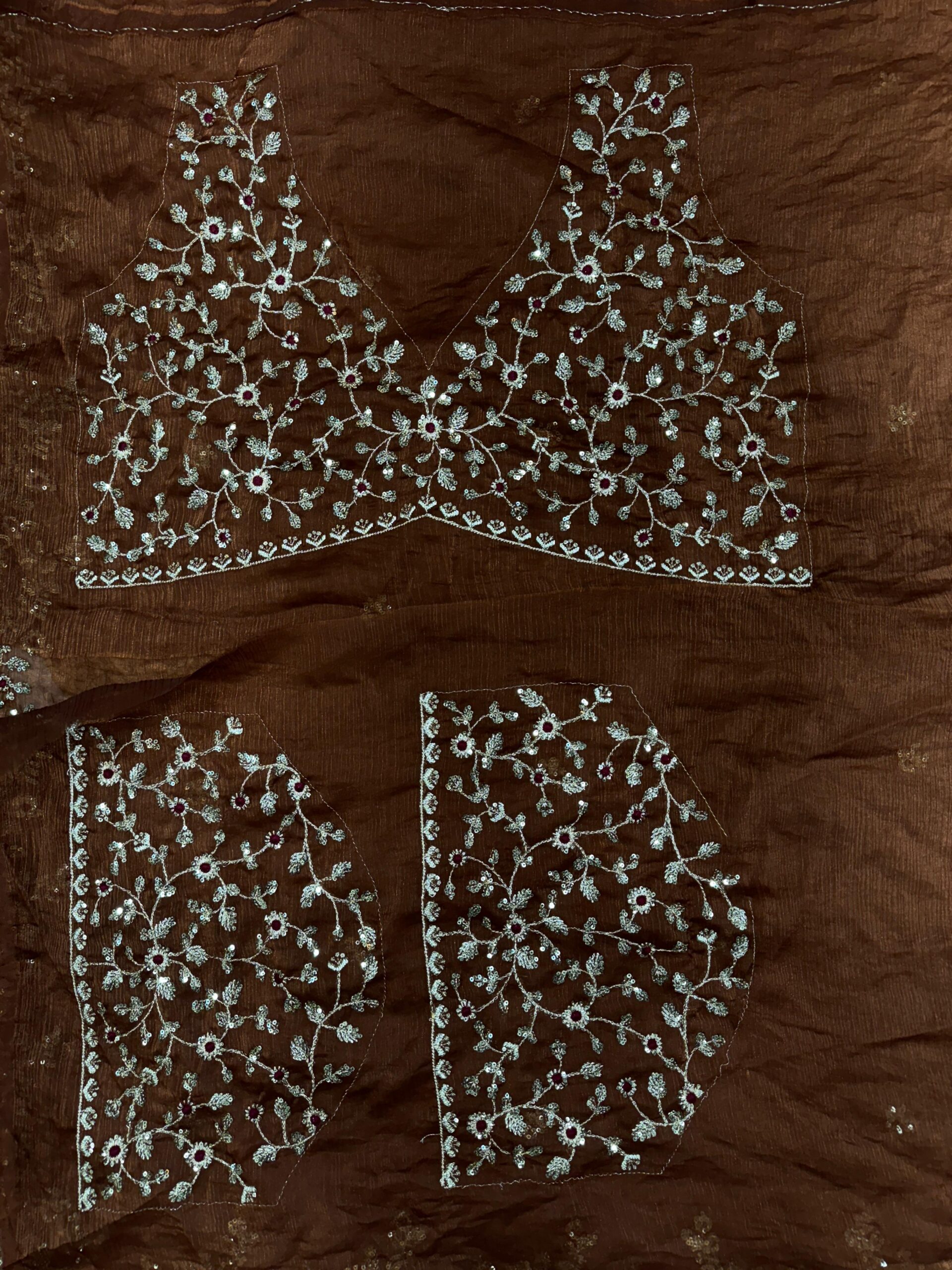 Sequins work embroidered saree