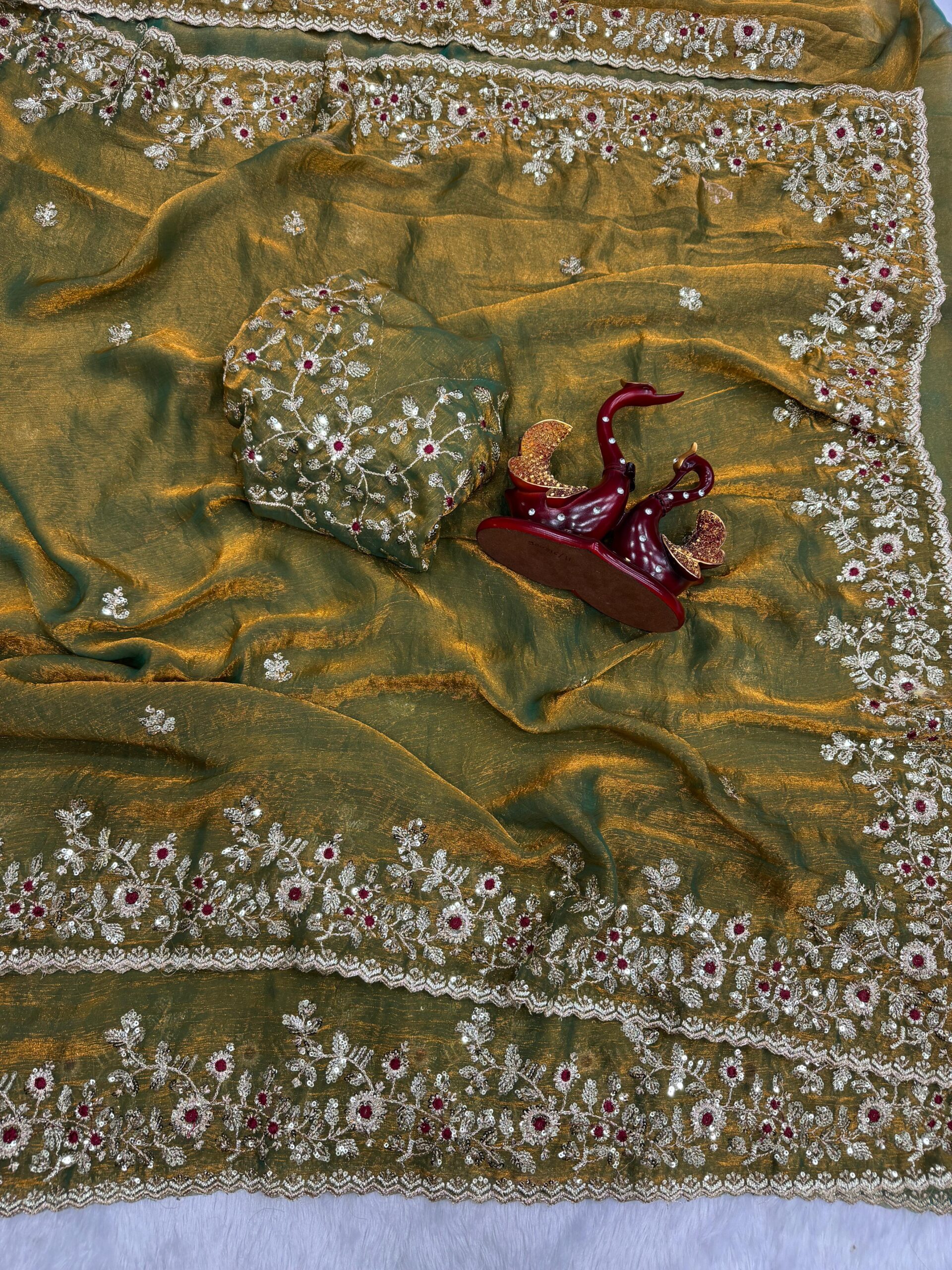 Sequins work embroidered saree - Image 11
