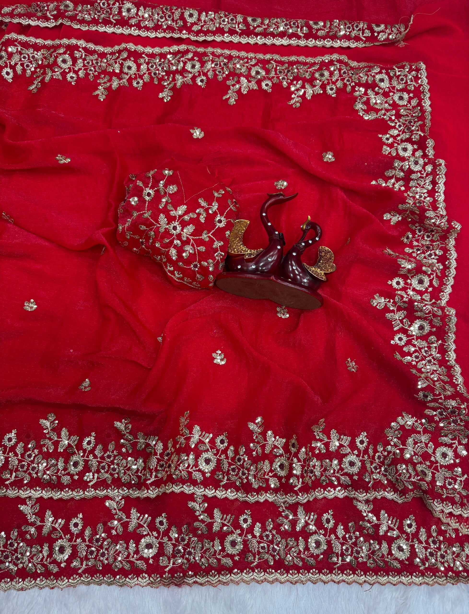 Sequins work embroidered saree - Image 7