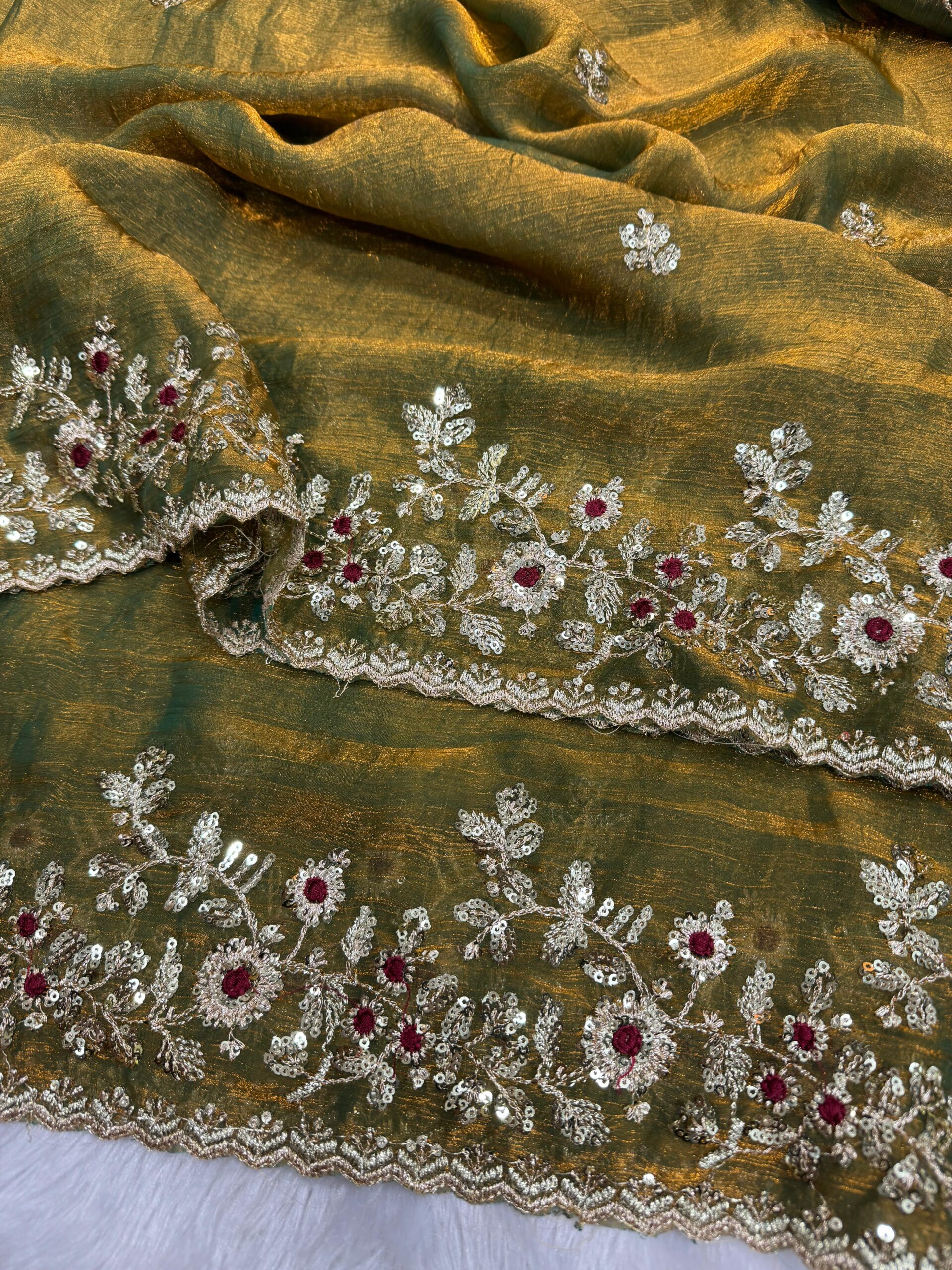 Sequins work embroidered saree - Image 12