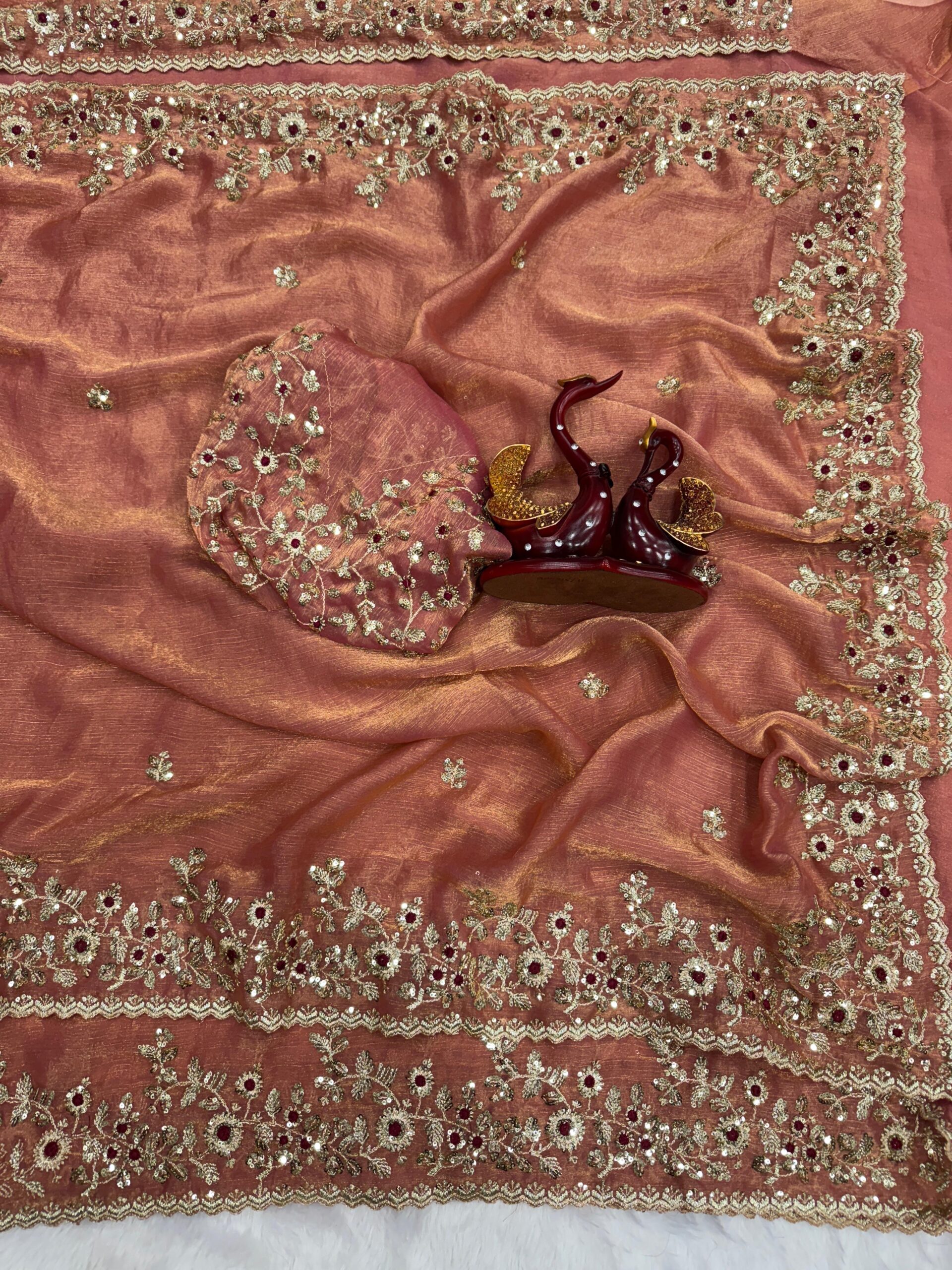 Sequins work embroidered saree - Image 5
