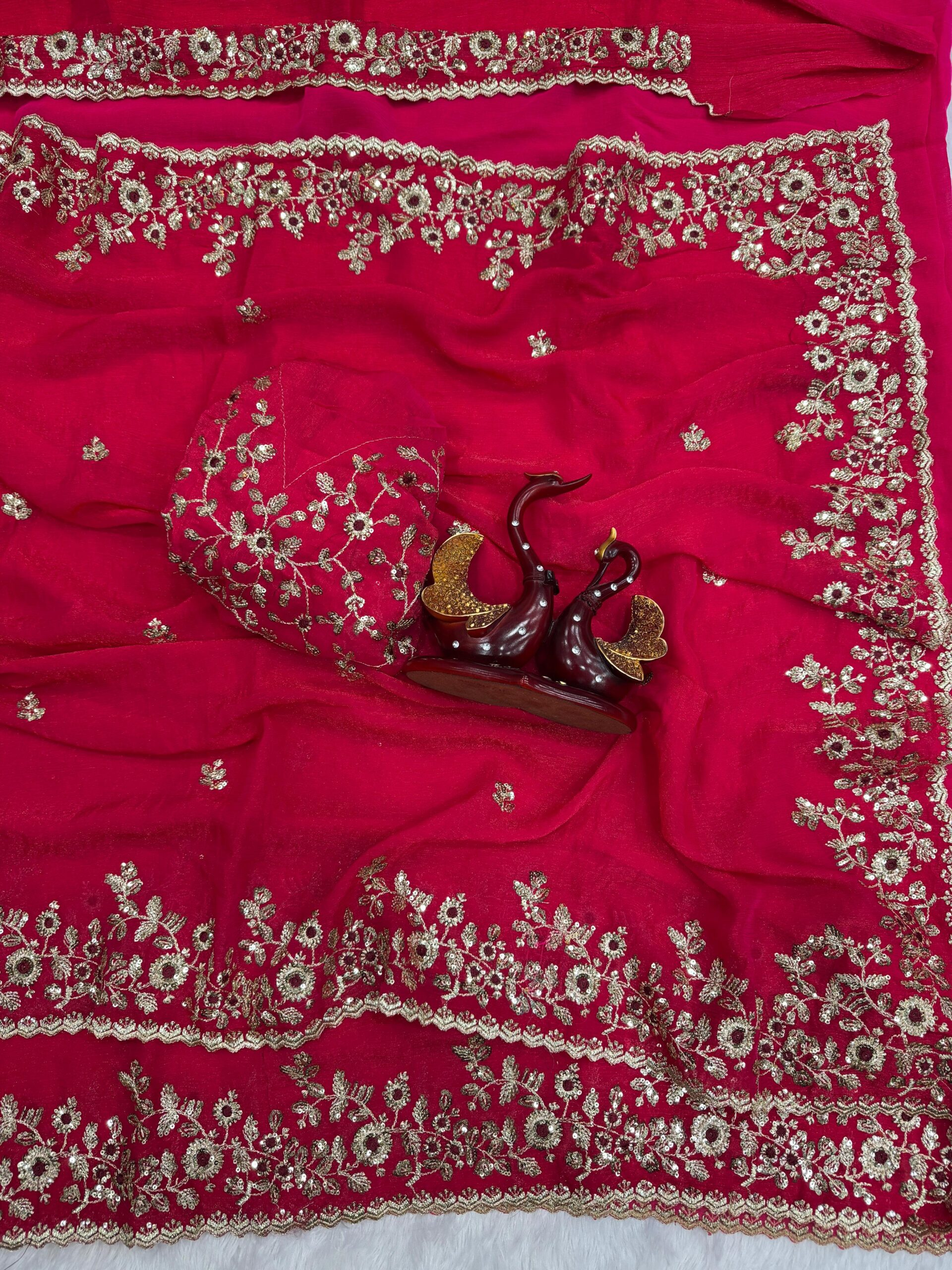 Sequins work embroidered saree - Image 3