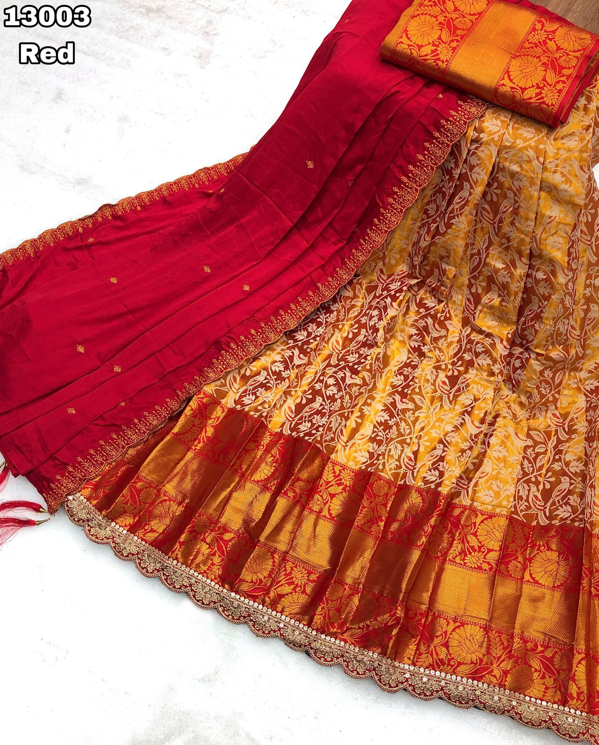 kanjivaram silk Gold zari weaving with sparrow - Image 4