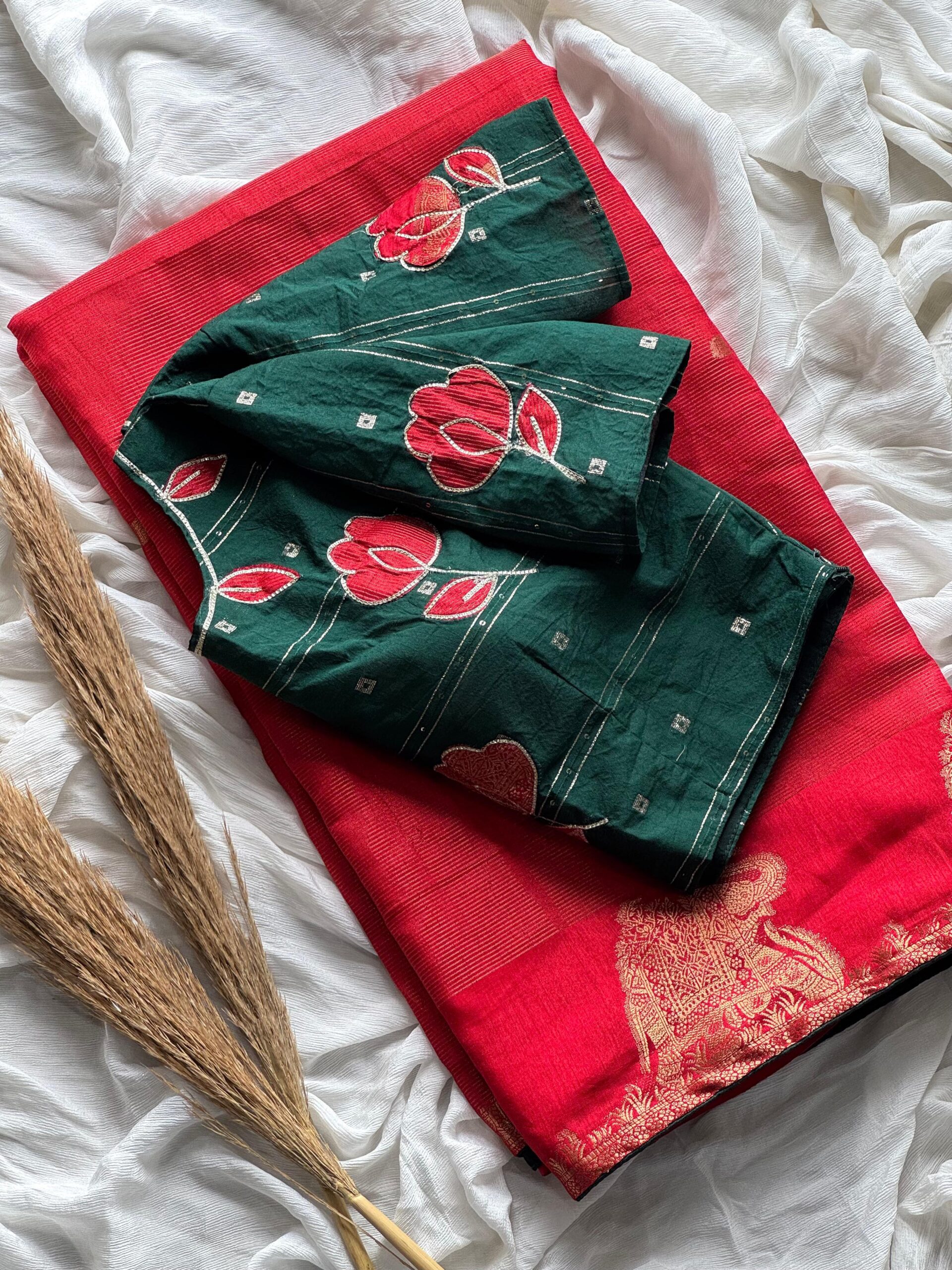 Pure soft tissue silk - Elephant weave border - Image 4