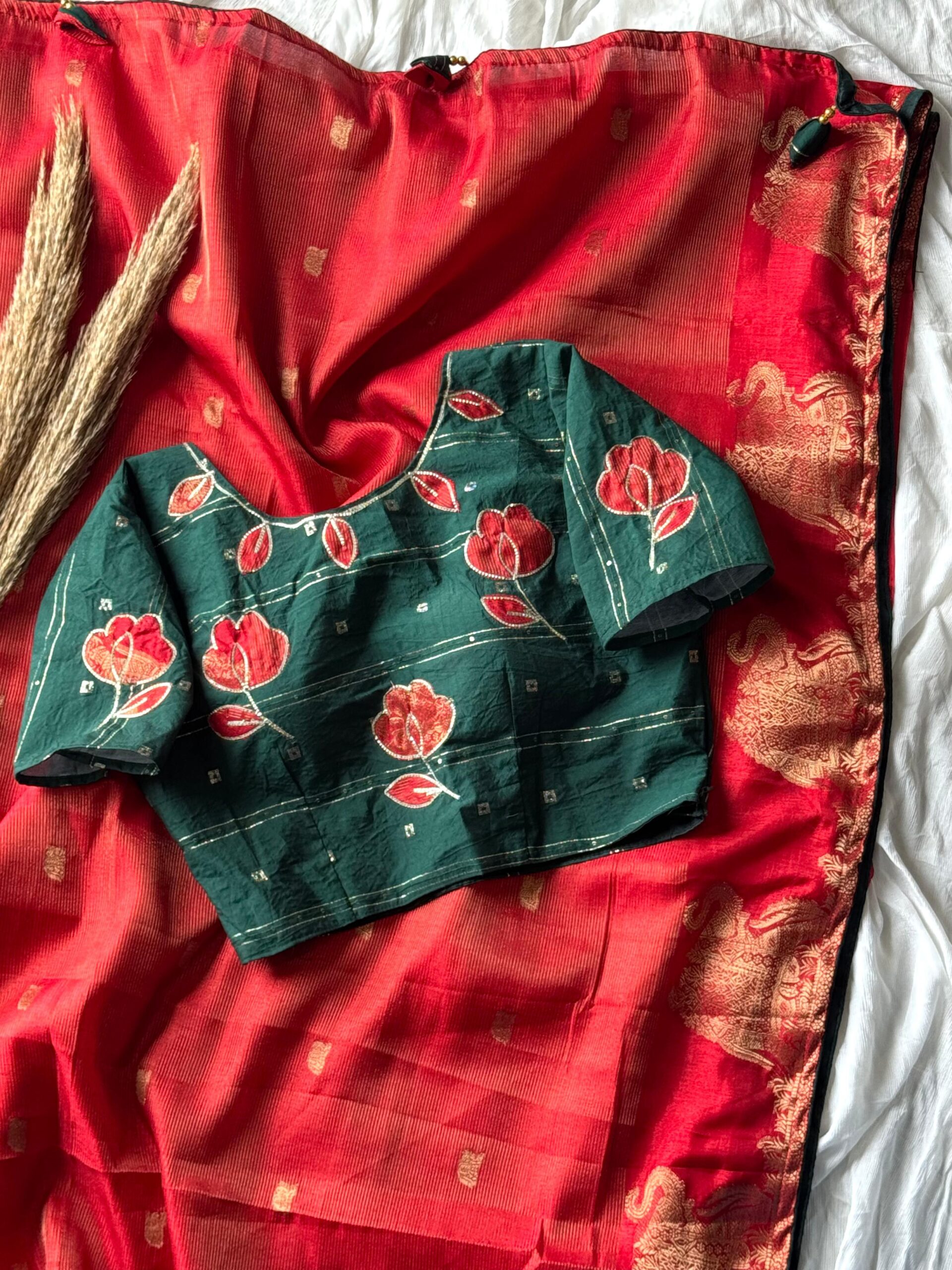 Pure soft tissue silk - Elephant weave border - Image 5