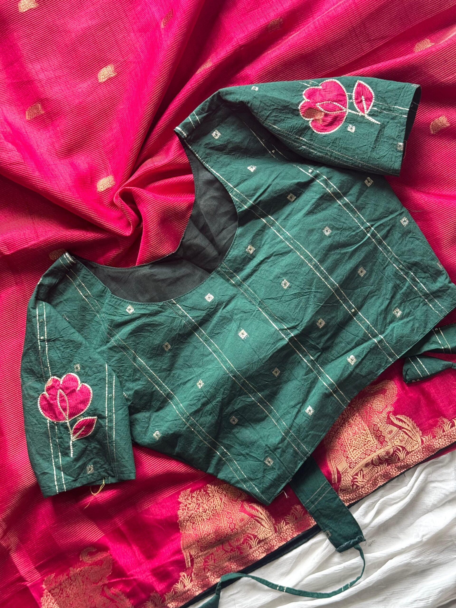 Pure soft tissue silk - Elephant weave border - Image 3