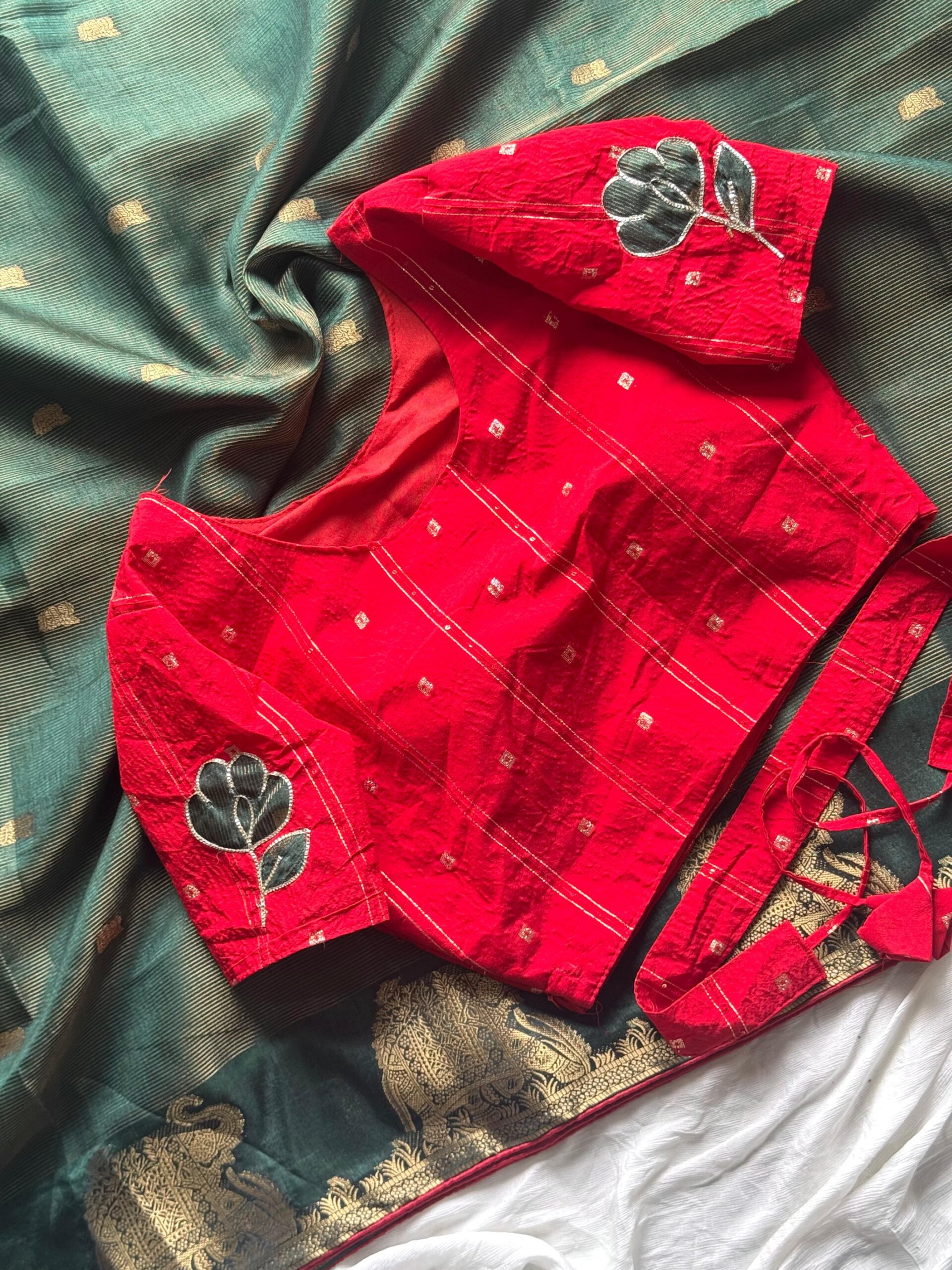 Pure soft tissue silk - Elephant weave border - Image 6