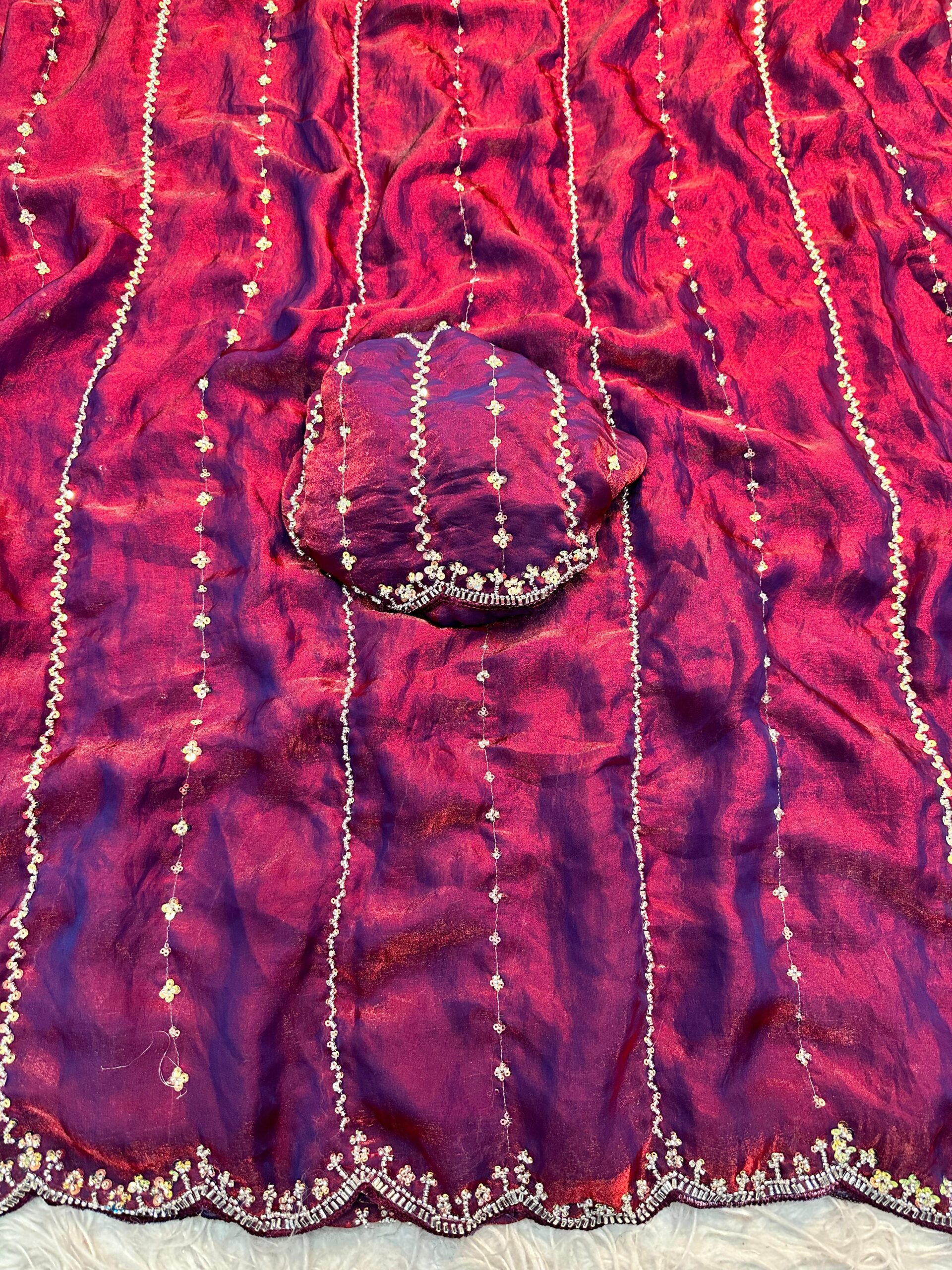 Space Silk Hand Work Saree - Image 4