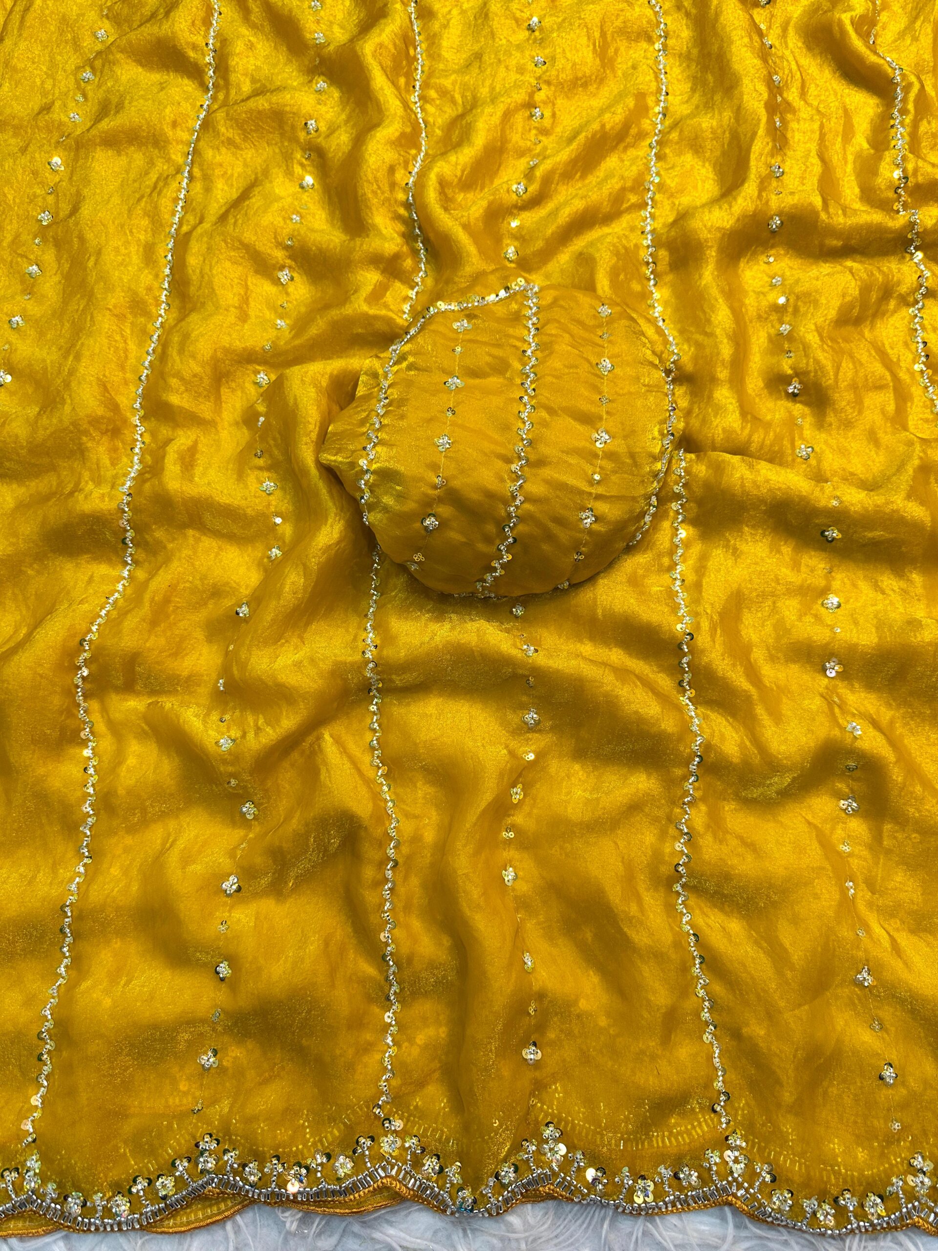 Space Silk Hand Work Saree - Image 2