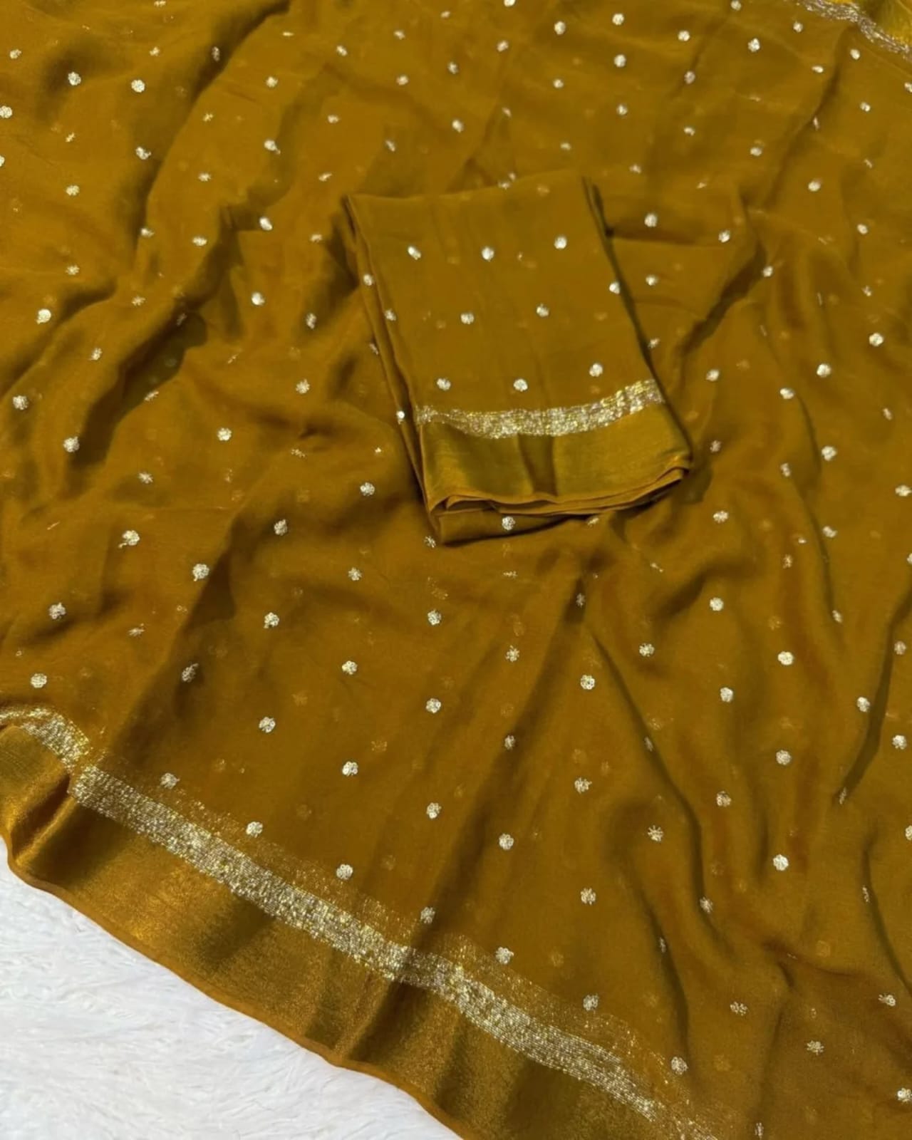 Satin Georgette with sequence butti - Image 10