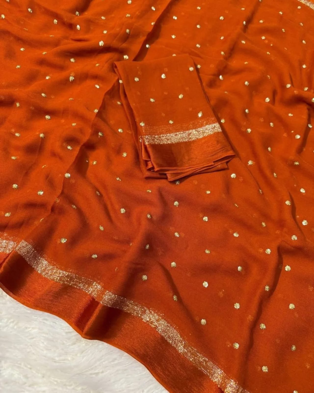 Satin Georgette with sequence butti - Image 6