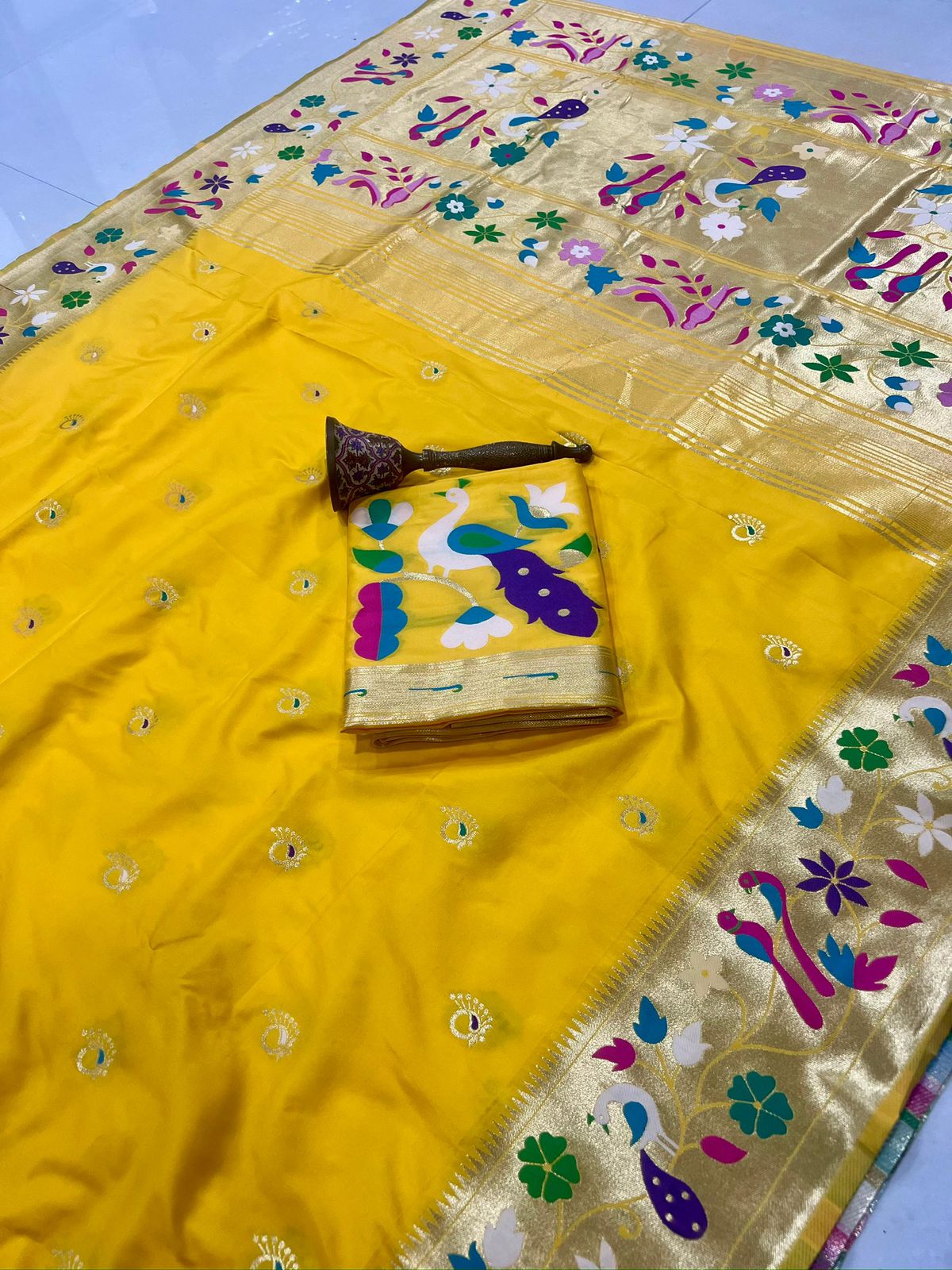 PURE SOFT KANCHIVRAM PETHANI SILK SAREE - Image 14