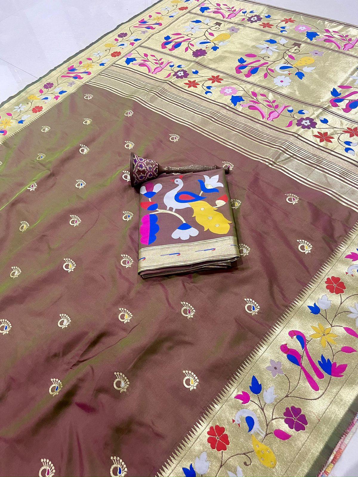 PURE SOFT KANCHIVRAM PETHANI SILK SAREE - Image 13