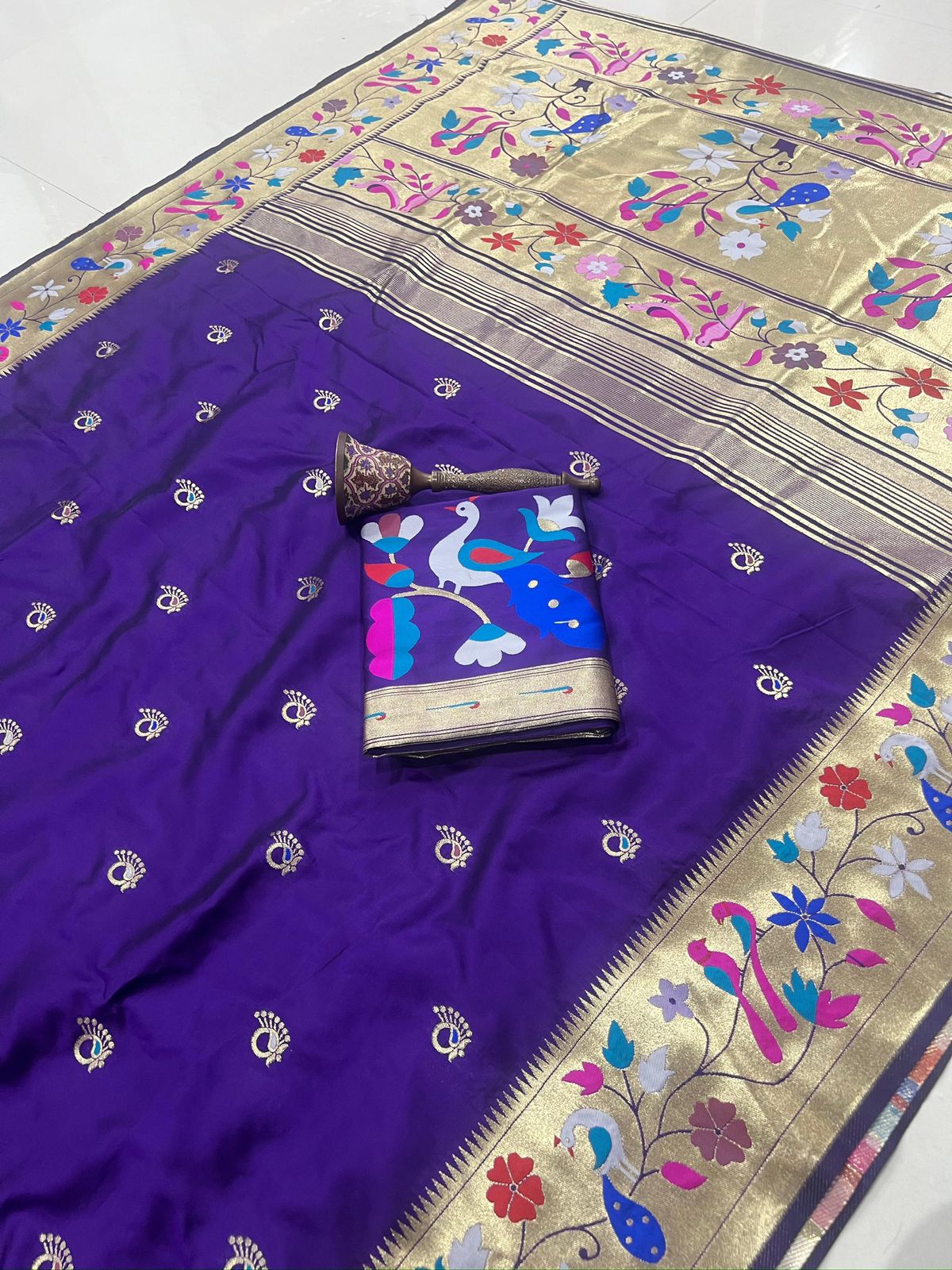 PURE SOFT KANCHIVRAM PETHANI SILK SAREE - Image 11